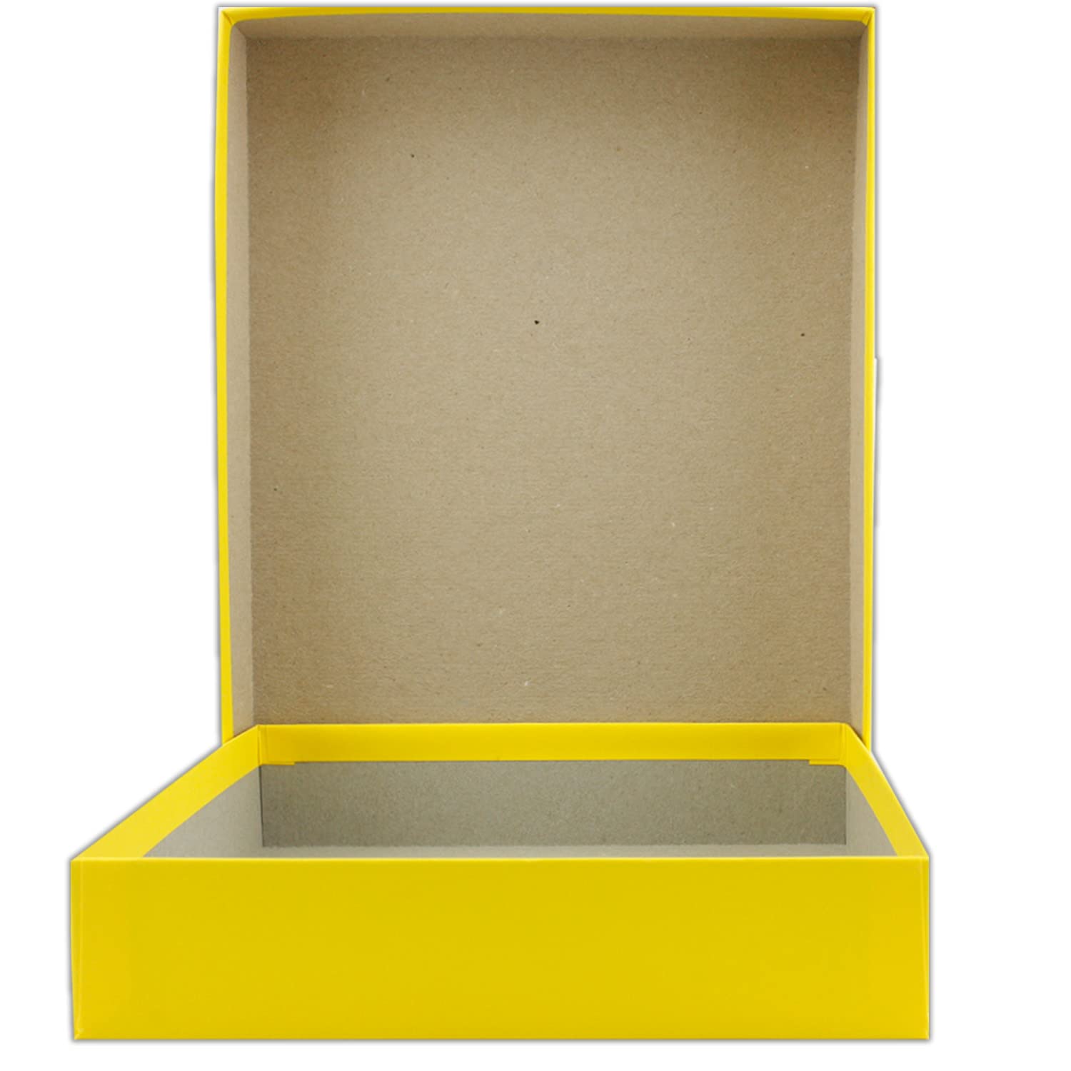 100 x pudełko prezentowe z pokrywką - żółte - rozmiar: B5 - wymiary wewnętrzne: 26 x 19 x 4 cm - pudełko z kartonu - pudełko na prezent - pudełko do przechowywania - pudełko na zdjęcia - pudełko