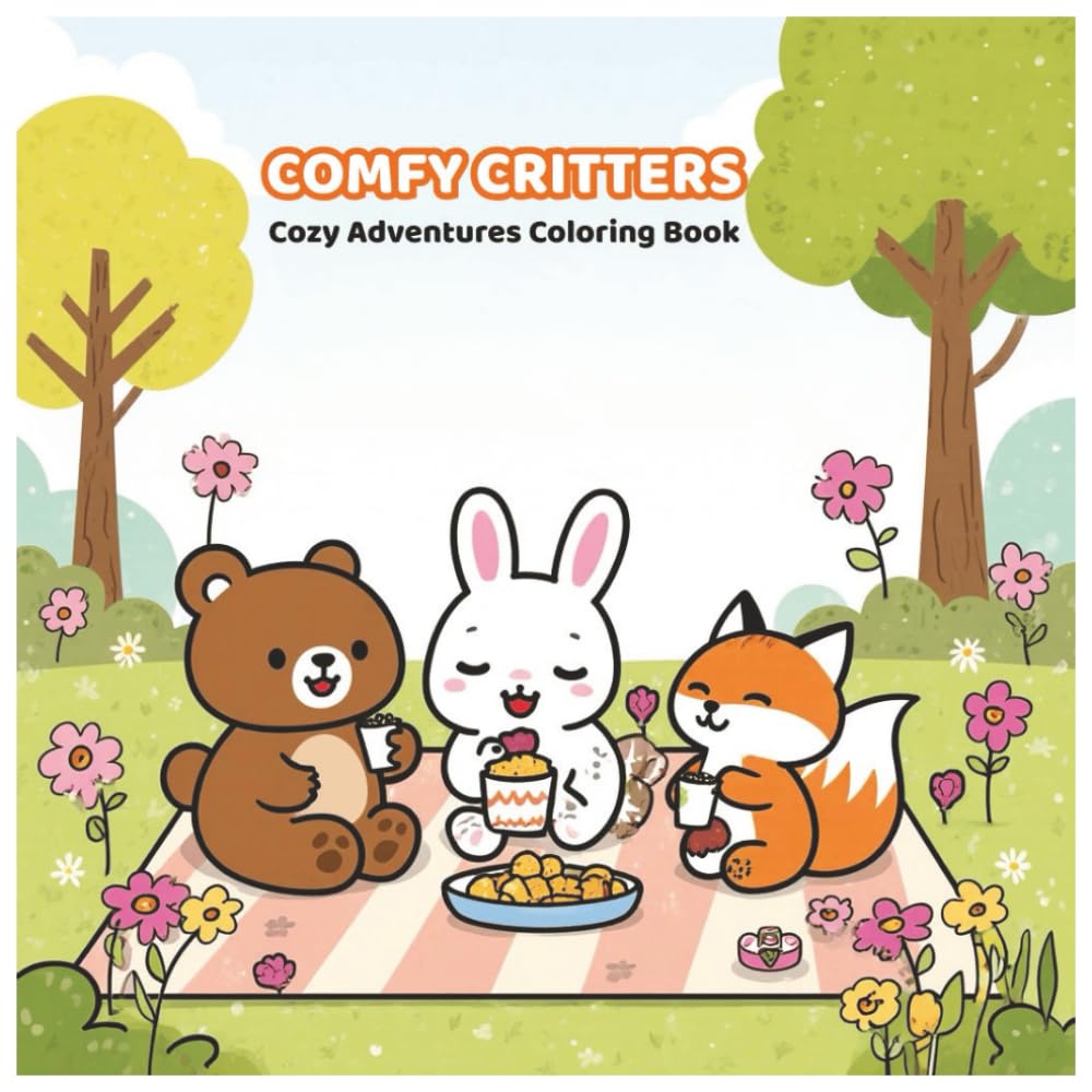 Comfy Critters: Cozy Adventures Coloring Book
