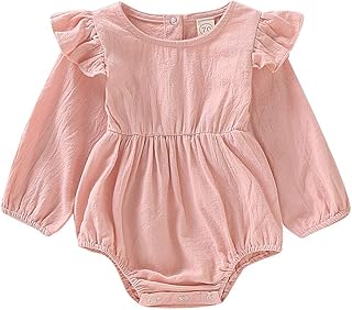 Aweyoo Baby Girls Clothes 0-18 Months Onesies Newborn Outfits Romper Cute Bodysuit Shirt Cotton Tops