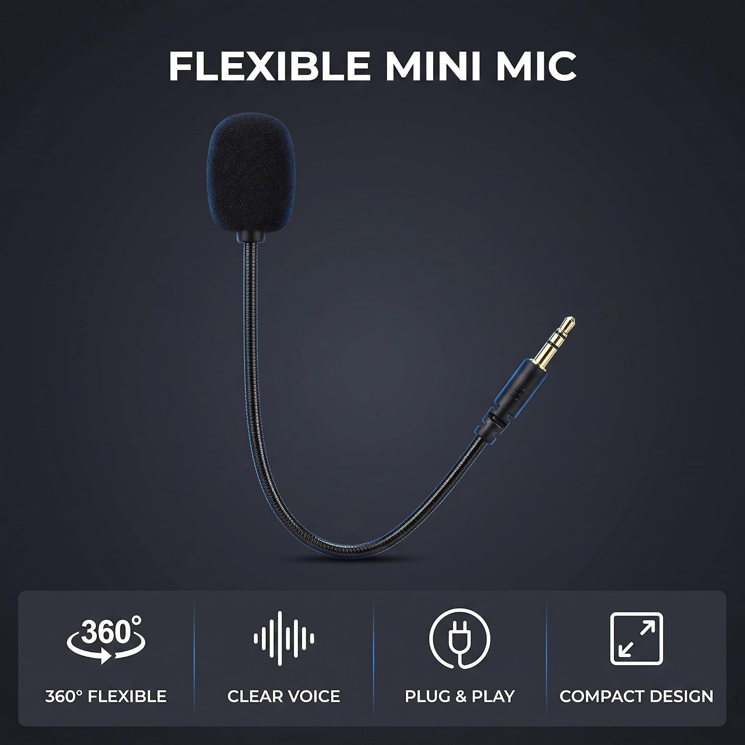 Amazon.com: Jowxsx Black Headset Microphone Adjustable 360 Degrees