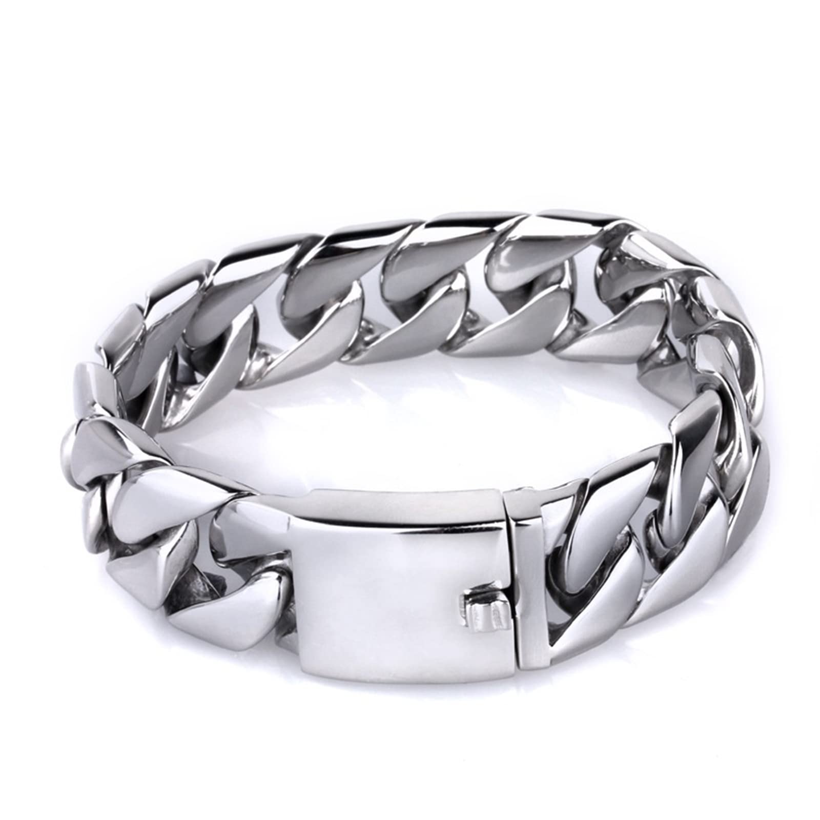 Gualiy Männer Armband Personalisiert Herren Armbänder Edelstahl Poliert Panzerkette Armband