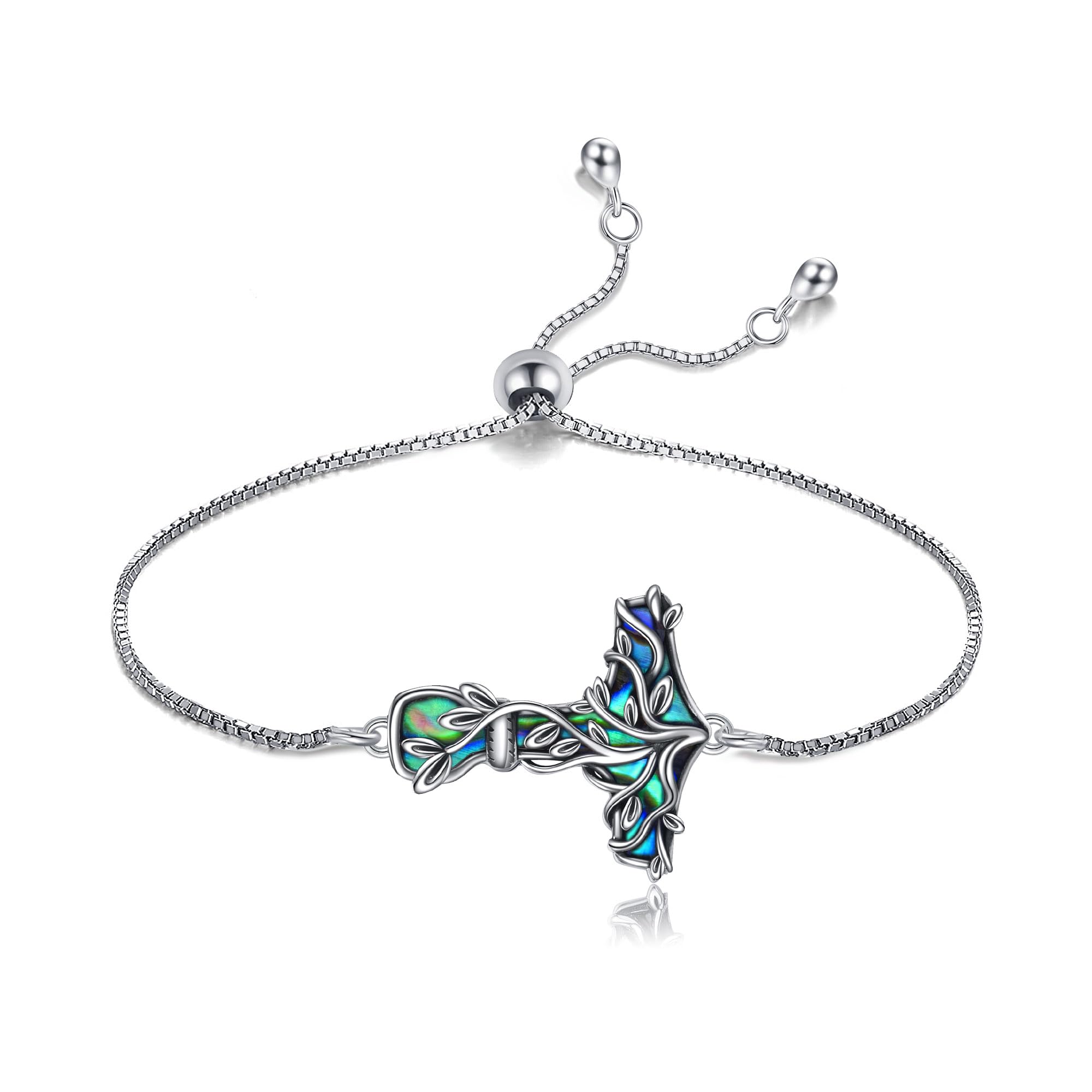 Thor Hammer Bracciale in argento Sterling Mjolnir albero della vita, gioielli vichinghi, regalo per donne, Non conosciuto