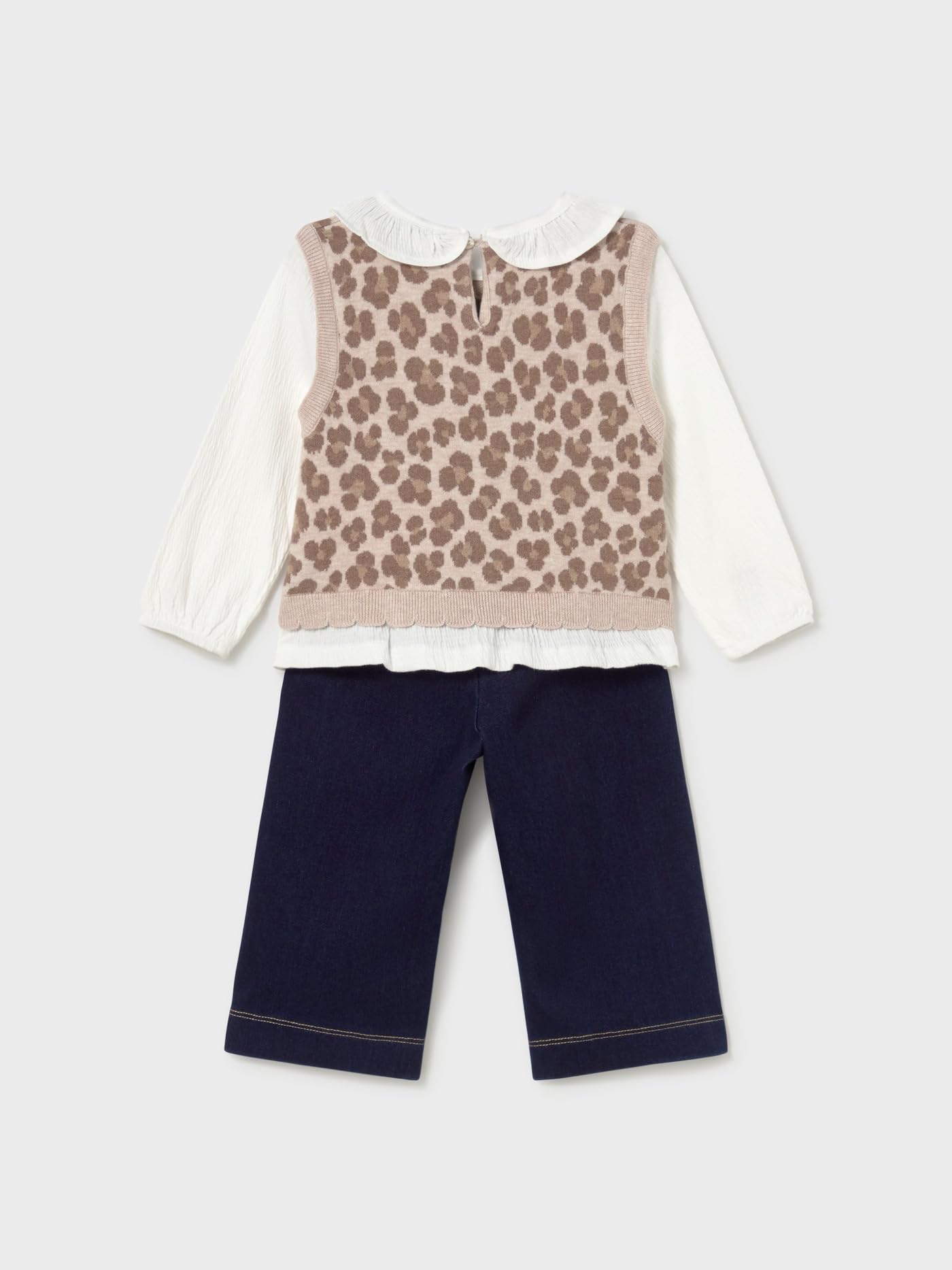 Mayoral Set Hose und Bluse mit Weste für Baby - Mädchen Walnuss