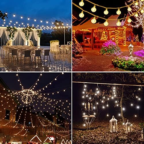 Globe String Lights Battery Operated Fairy Christmas Balcony Lights 39 Ft 100 LED Indoor Outdoor Waterproof Crystal Ball Decorative Hanging Lights with Remote Control 8 Modes for Home Party Bedroom