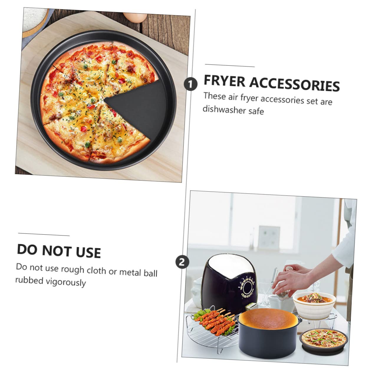 GLEAVI Ensemble de Cuisson Compatibles Lave-vaisselle en Acier Inoxydable 6 Pièces Accessoires de Pâtisserie Robustes pour Four à Air pour Cuisson et Pâtisserie