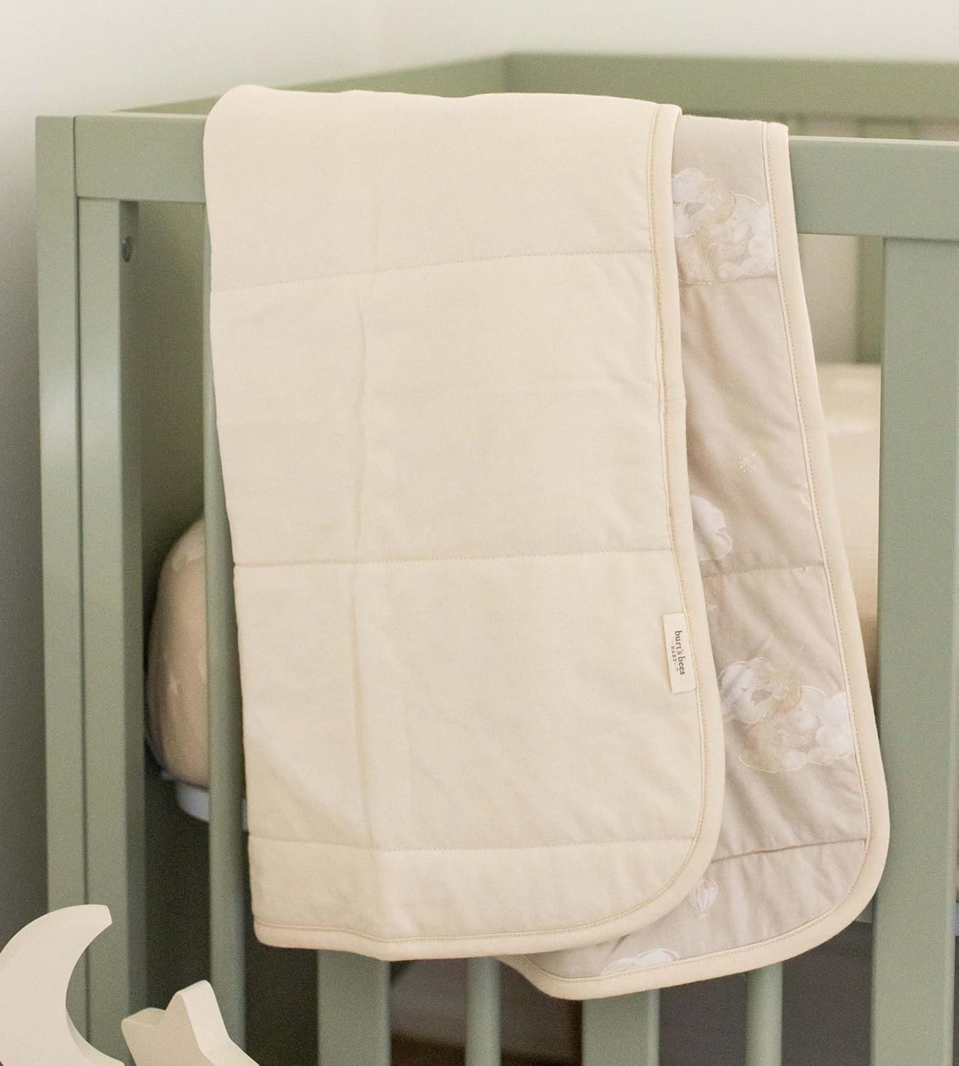 Burt's Bees Baby Coperta reversibile, nursery, passeggino e pollice in jersey organico in cotone trapuntato e biancheria da letto