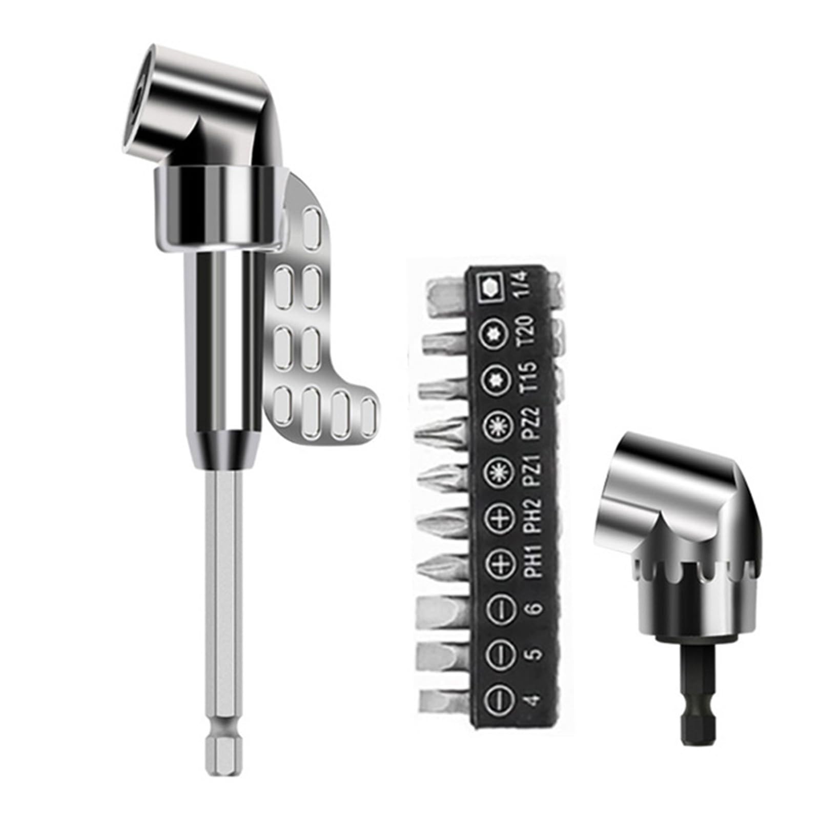 ZHOUYQX 105° Angles Wrench Attachment Adapter Corner Tool Screw Hubs with Multifunction Bend Screwdriver Bit 1/4inch Hexagon Sha