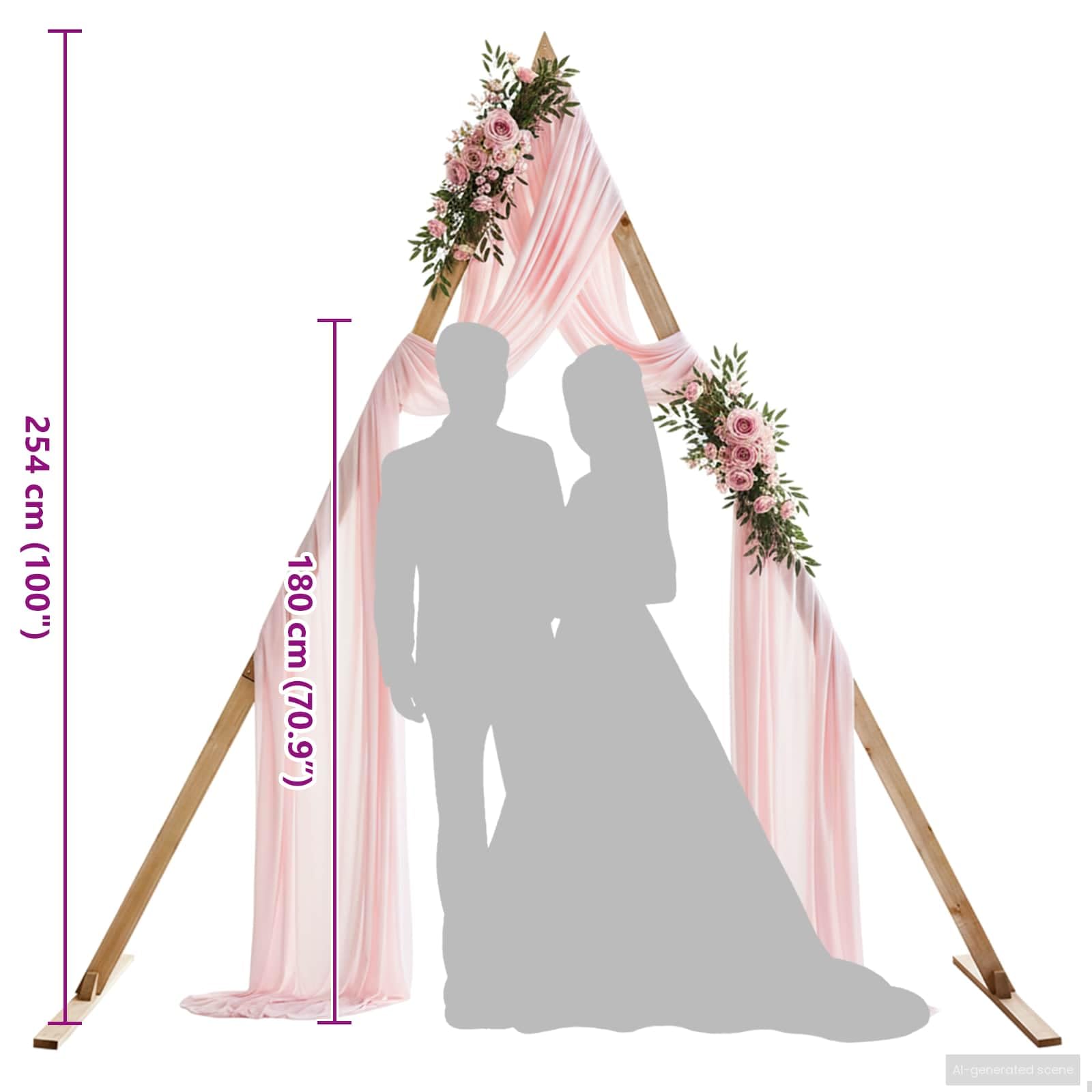 vidaXL Arco de Boda Marrón Claro 202 x 95 x 254 cm