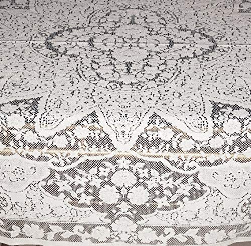 Aristocrata White Or Ecru Color Lace Tablecloth. Floral Design. Available In - Square And Oval Shape (Ecru, 40" Square) #TOP5