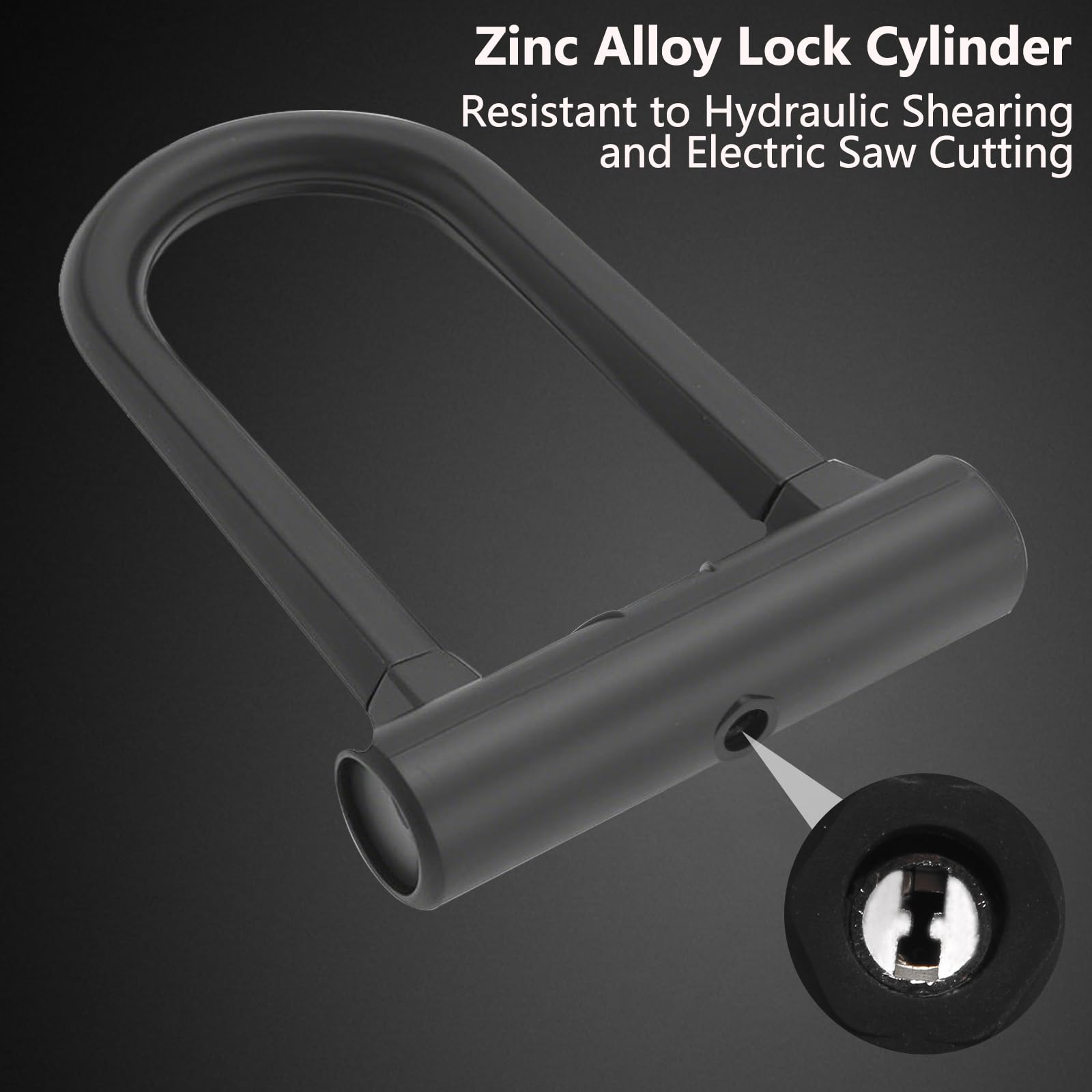 Lucchetto a U, Lucchetto per Bicicletta Incluse Grillo da 17 mm, U-lock con Supporto per Bici e 2 Chiavi, Antifurto Bici, Dimensioni 6,7 cm x 14,7 cm, per Biciclette, E-Bike, Scooter