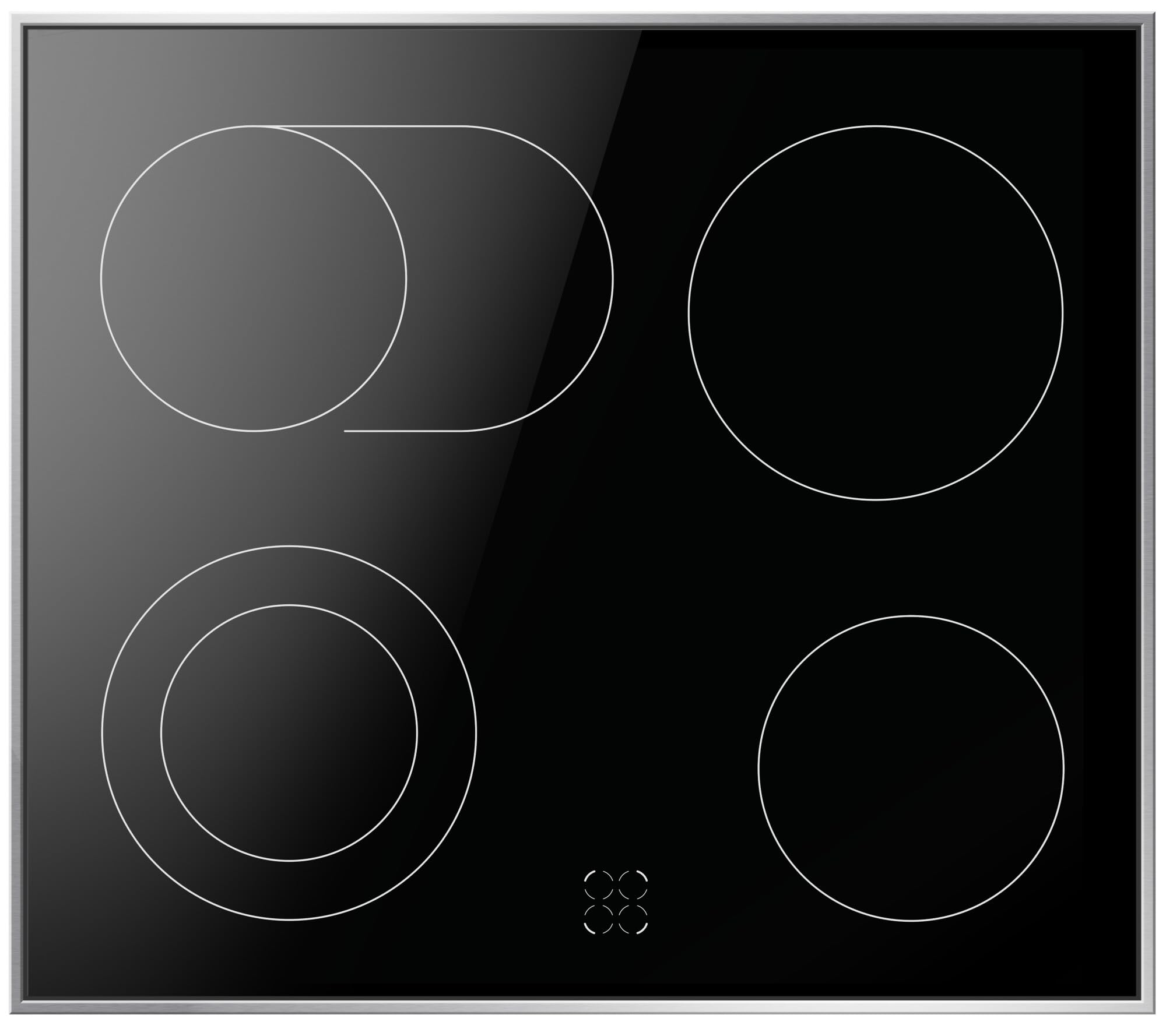 Amica ACHE 9335 E Herd-Set mit Umluft Backofen Kochfeld Edelstahlrahmen Timer Wasserdampf Reinigung
