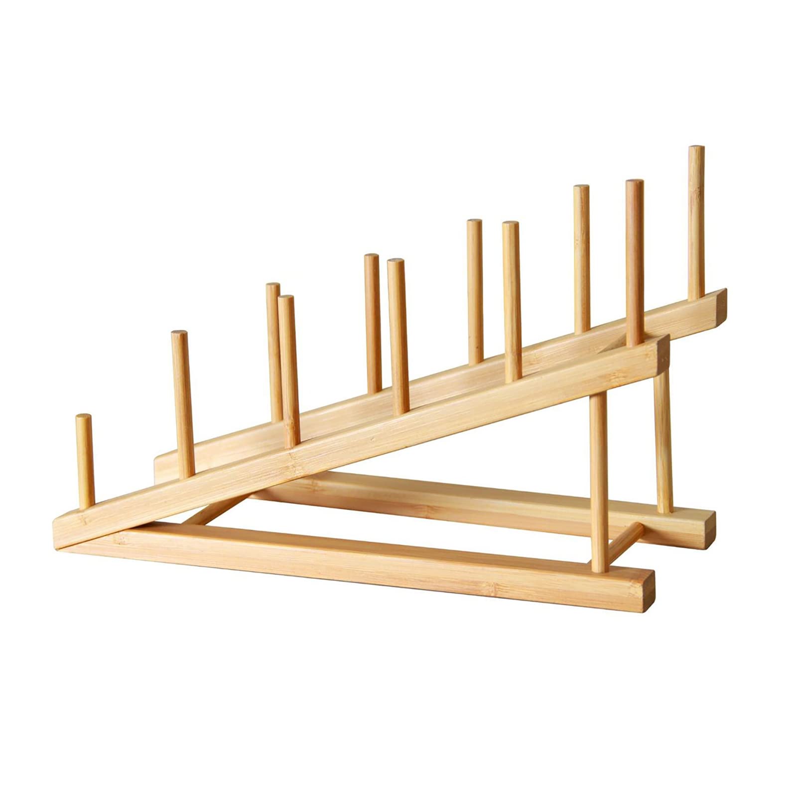 Porte-Assiettes en Bambou, Porte-Assiettes en Bambou, Porte-Assiettes en Bois pour Assiette, Tasse, Couvercle de Casserole, Livres