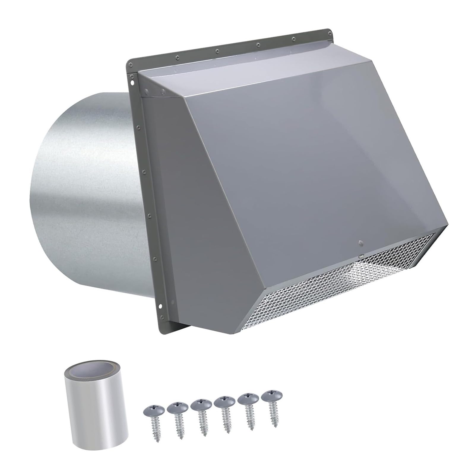 Msioytog Stainless Steel Exhaust Vent Cover Cap 4/6 / 8inch Dryer Vent Hood with Screen and Damper Wall Ventilation Covers Enduring External Extractor