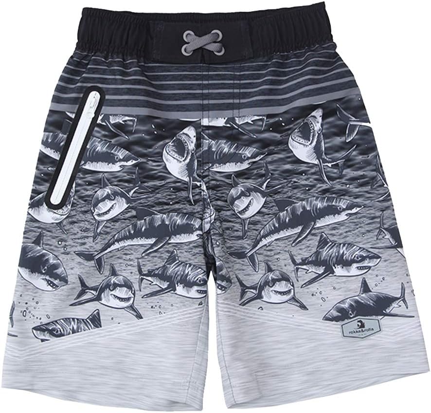 Rokka&Rolla Boys' 4-Way Stretch Swim Trunks Board Shorts Bathing Suit Swimwear with Mesh Lining, UPF 50+ - Image 3