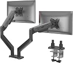 ETHU Single Monitor Arm, Heavy Duty Monitor Desk Mount with Gas Spring for 17-38 Inch Screens up to 26.4lbs, Full Motion VESA Monitor Stand with Dual Installation for Office & Home, Pink