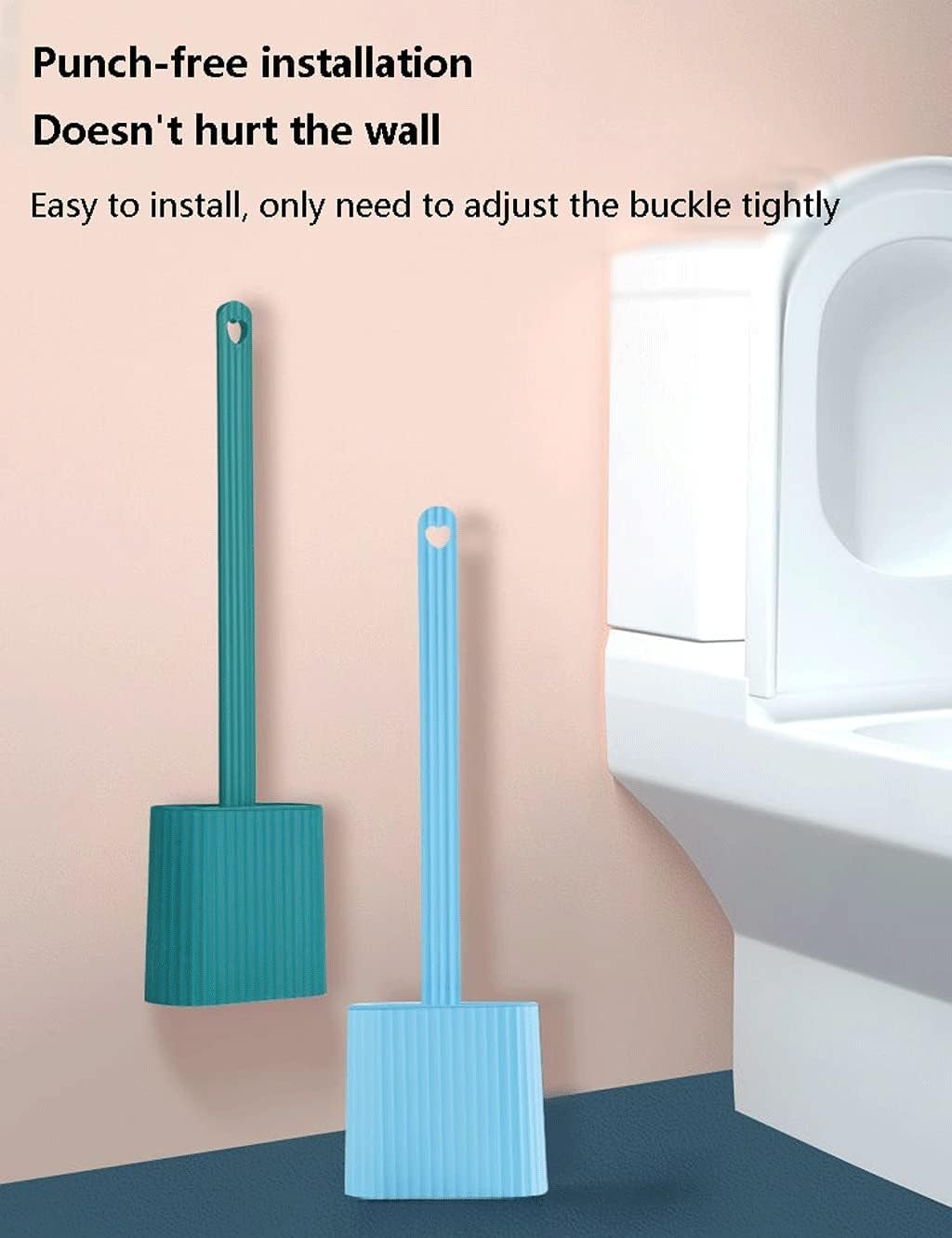 Szczotka toaletowa Set van 2 toiletborstels muurbevestiging schoon spleetvuil toiletpotborstel ontluchtingsafvoer wc-reinigerborstel wc-scrubber Moda