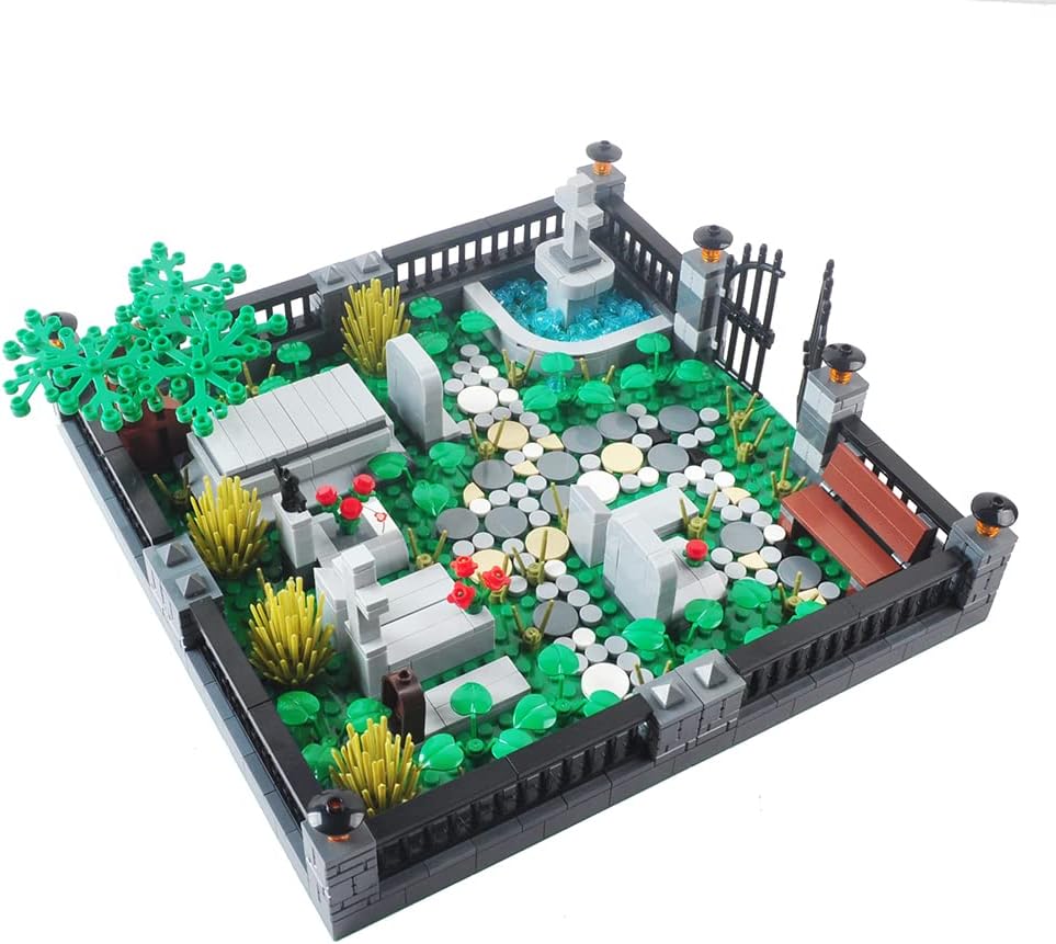 Halloween Haunted Mini Bricks Toys Set Cemetery Set Building Blocks Architecture Building Bricks Kit DIY Building Set Compatible All Major Brands (#1)