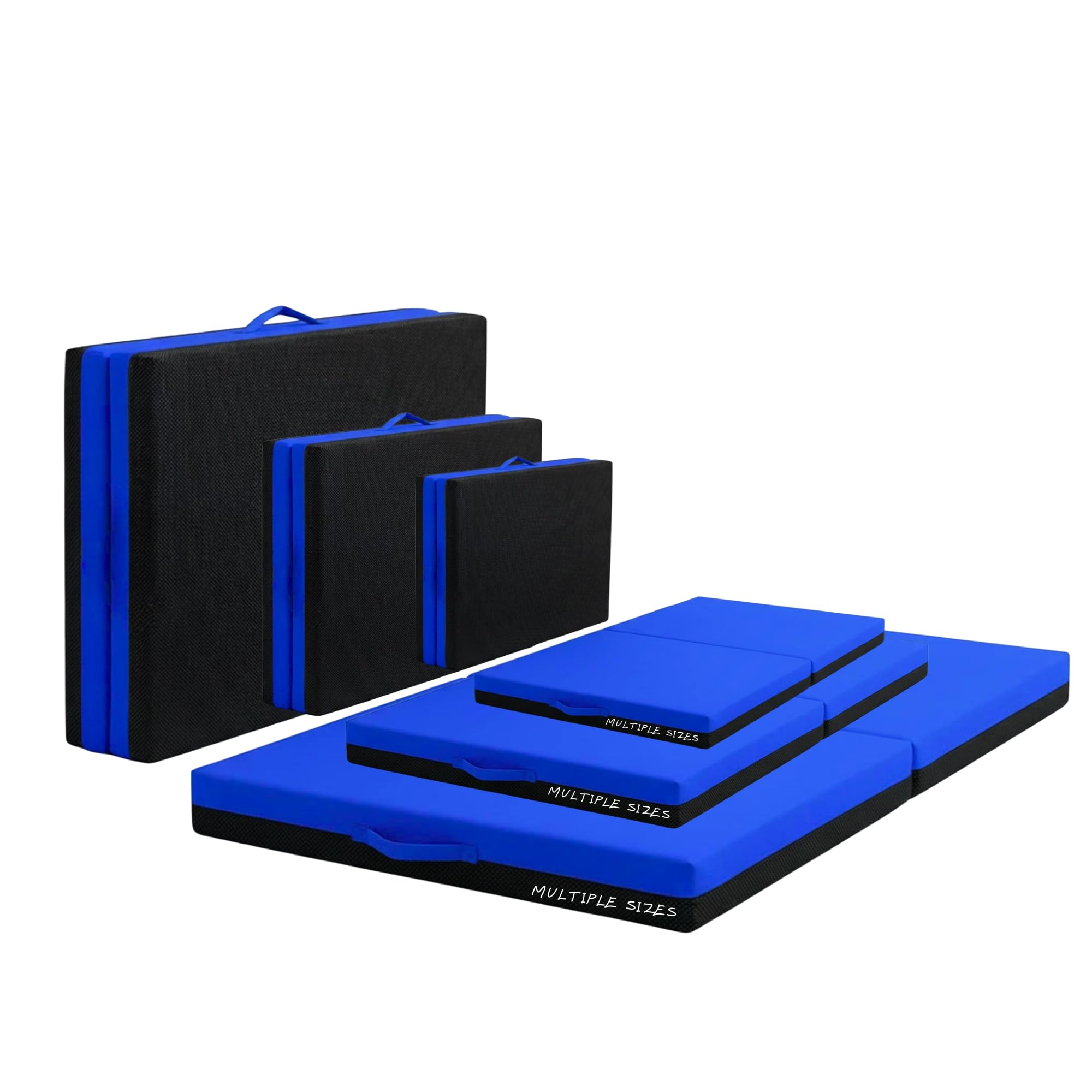 Non Slip Gymnastics Bi Fold Exercise Crash Landing Tumbling Mat For Yoga Aerobics Crashing Training Schools (Royal Blue, 100cm x 100cm)