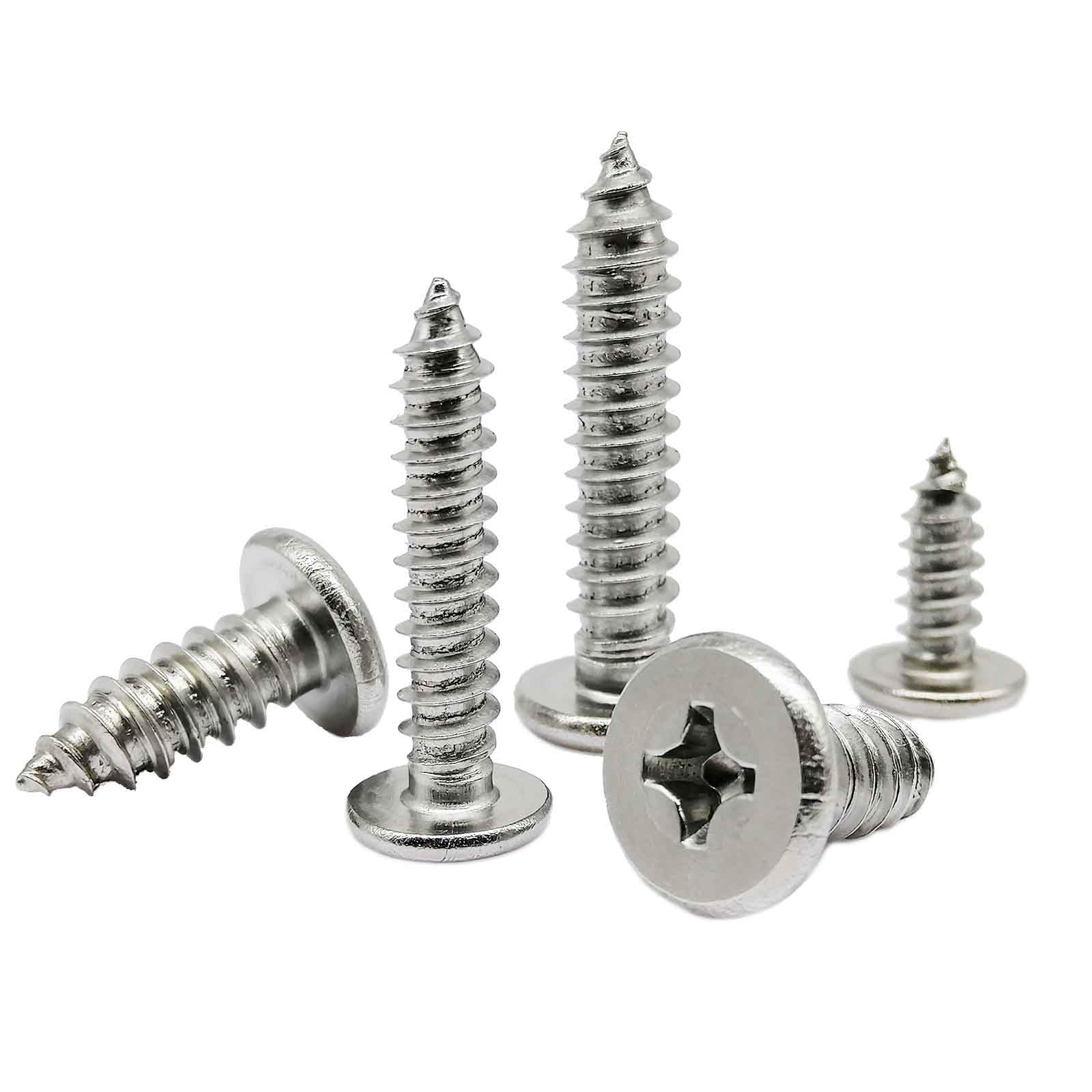 Tornillo autorroscante de acero inoxidable Phillips ultra delgado, superbajo, cabeza plana de oblea para madera, 10/50 unidades, M2, M3, M4, M5, M6, 304, (45 mm, 10 piezas M6)