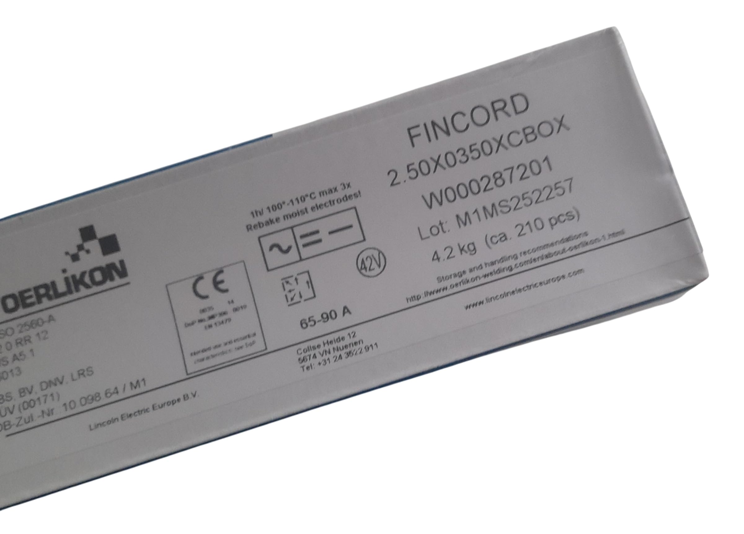 Électrode Fincord à laitier détachable 2,5 x 350 mm pour soudure d'acier sans bavure