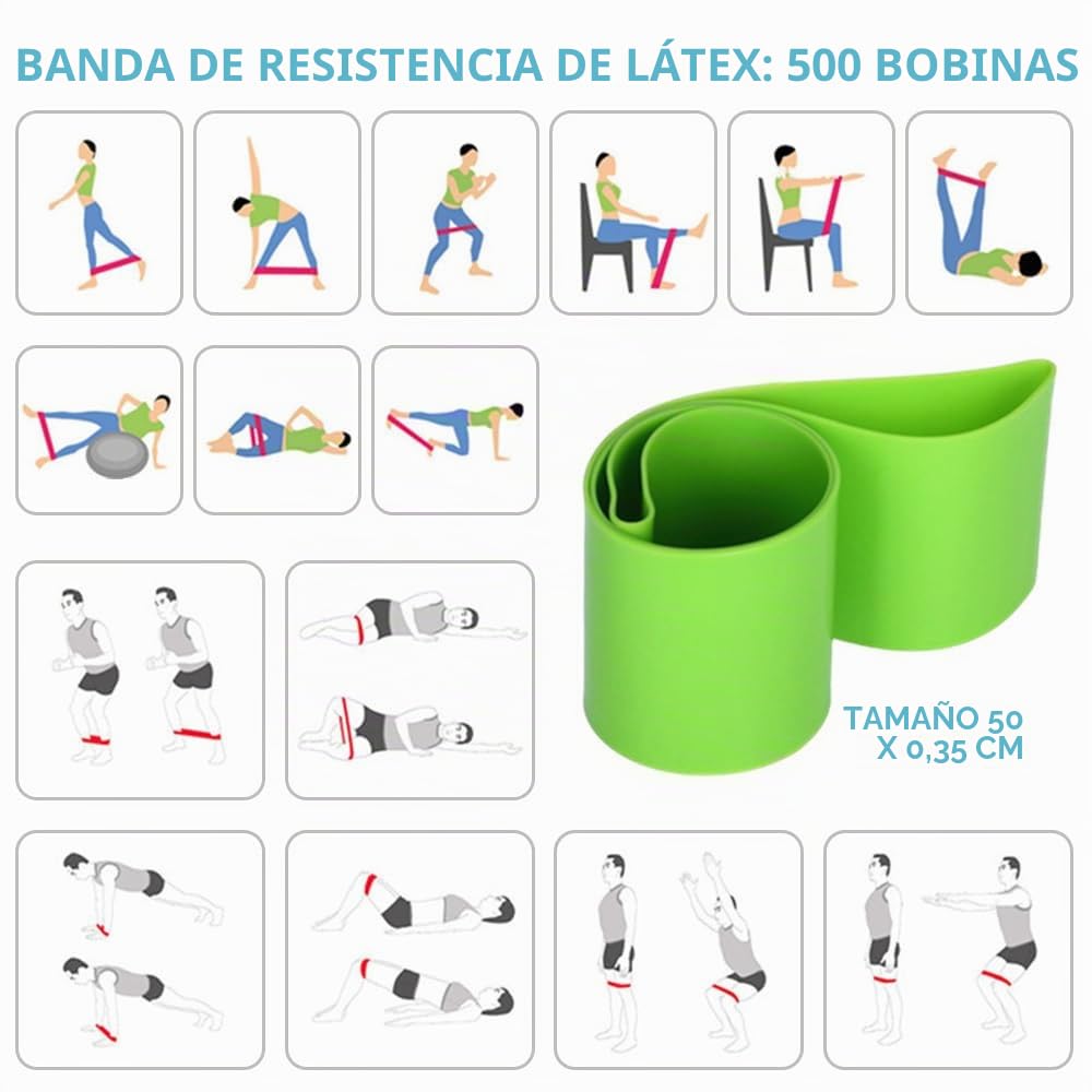 Genérico Kit de Pilates 8 Piezas - Aro, Pelota Pequeña, Cintas Elásticas para Musculación y Ejercicio en Casa