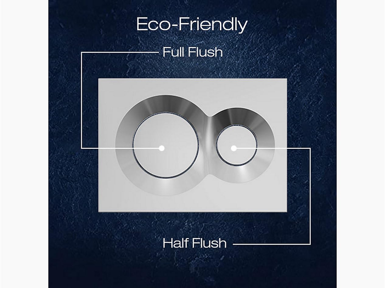 KOHLER LYNK Pneumatic Dual-flush Faceplate in Polished Chrome color compatible with Kohler Pneumatic in-wall tank or cistern tank — Amazon image 6