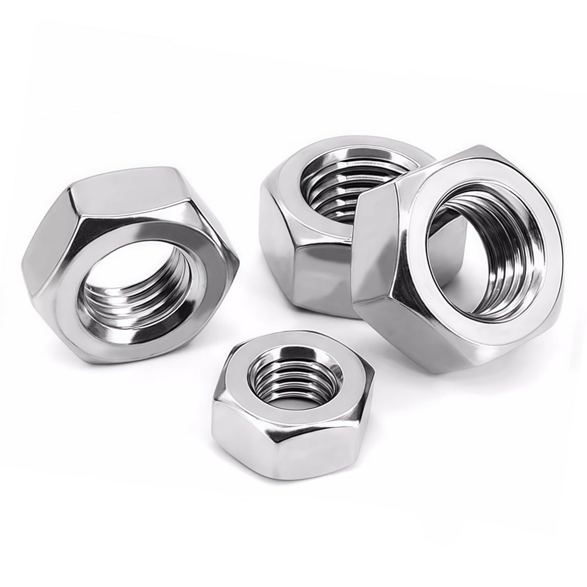 Drenky M10 Nut 25 Pcs Metric Hex Nut 304 Stainless Steel DIN934 Hex Nuts Fasteners for Bolts & Screws, Standard Thread