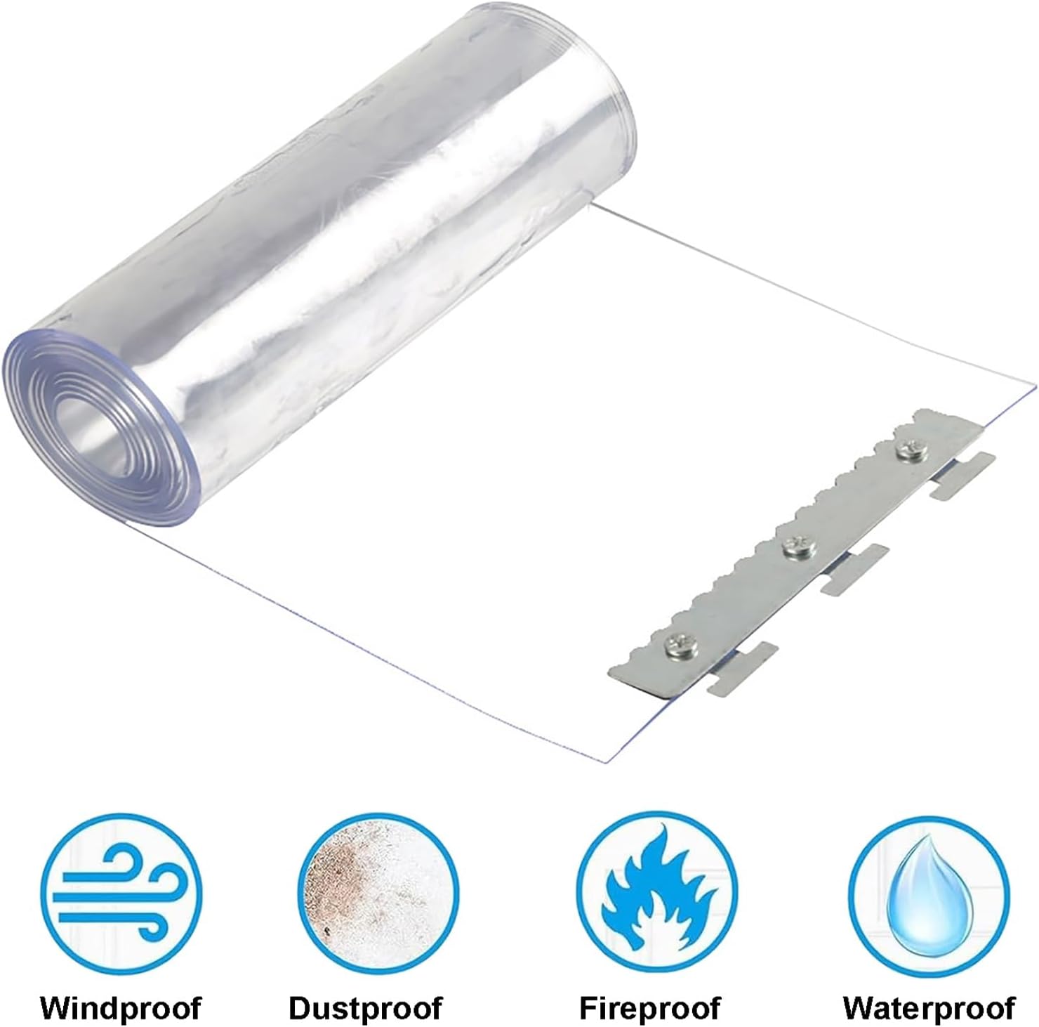 PVC Freezer Strip Curtain Door - Waterproof, Transparent Door Curtain for Warehouse & Shops, Blocks Wind, 105x220cm (41.34x86.61in)
