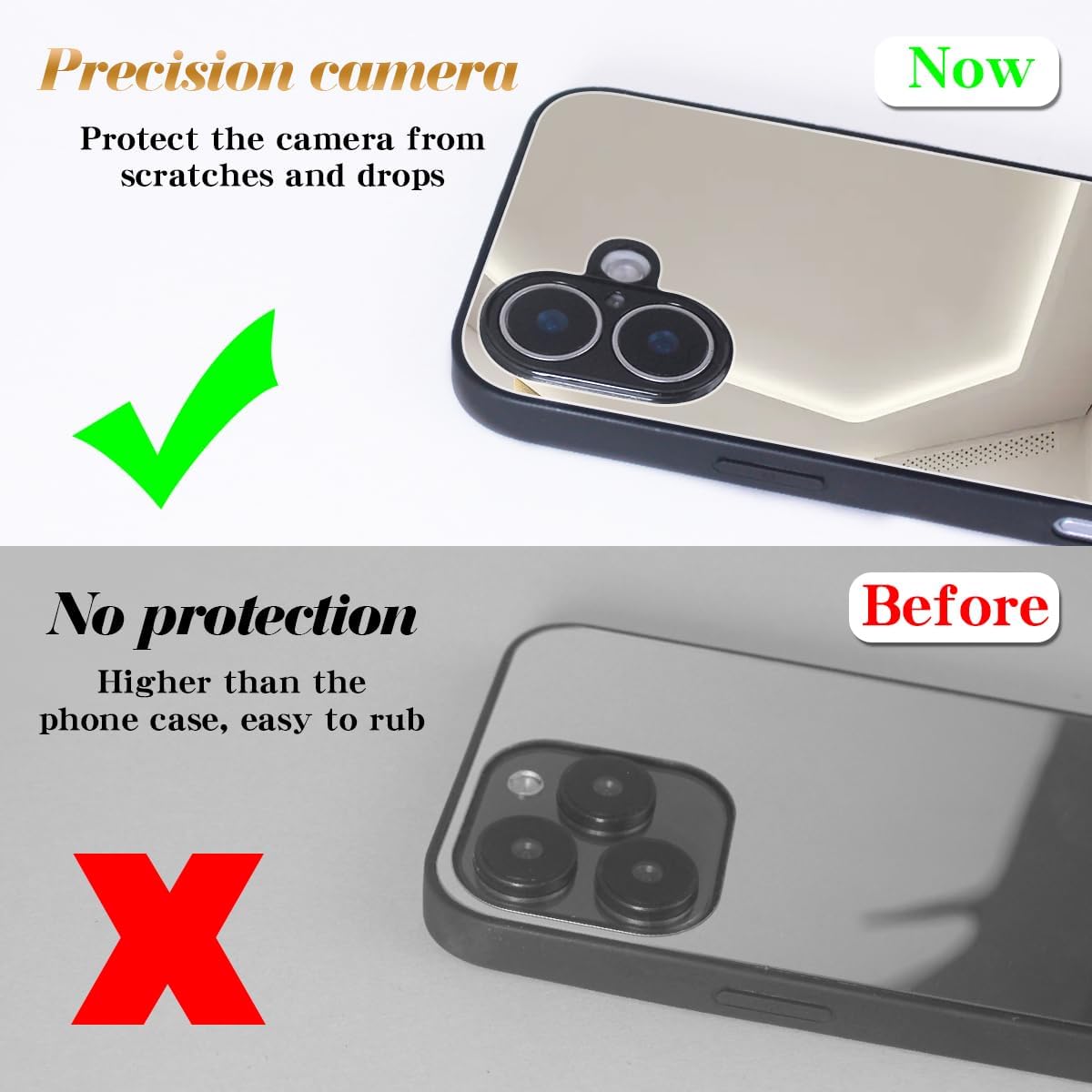 Cavdycidy Mirror Case Compatible with iPhone 16, [Full Camera Protection] [Drop Protection] Shockproof Soft Bumper Protective Slim Phone Case Silver - Image 7