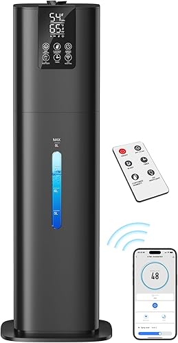 Smart Humidifiers Large Room Bedroom Home, 2.11Gal(8L) Quiet Top Fill Cool Mist Humidifier, Smart App & Remote Control, 3 Speed Humidifier with 360