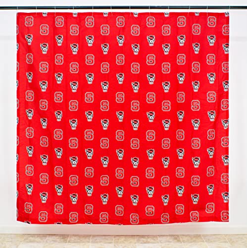 Image of College Covers Everything Comfy North Carolina State Wolfpack Bright and Colorful Shower Curtain Cover, 70 inch x 72 inch