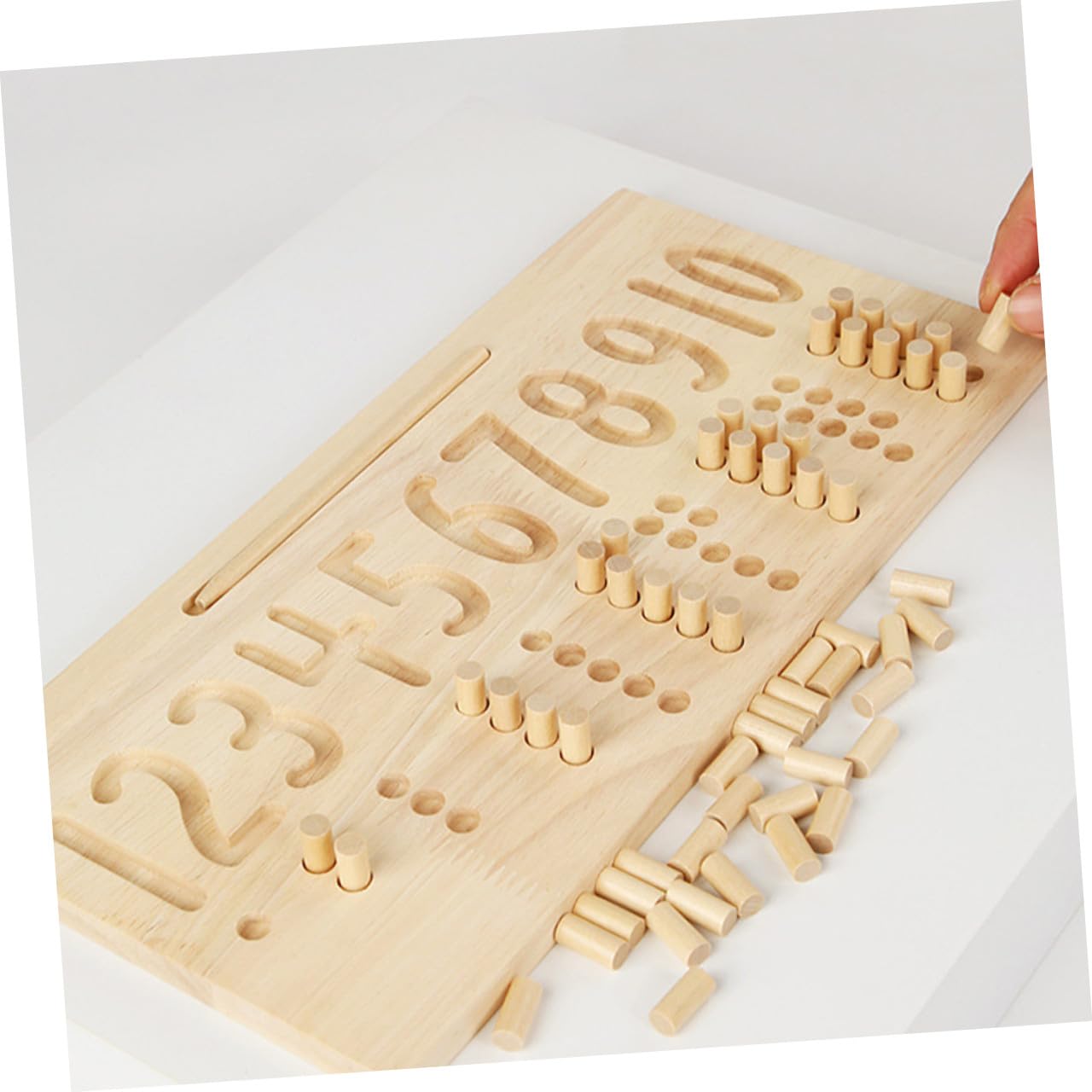 Juego Educativo de Madera Números para Niños Preescolares, Tablero para Práctica de Escritura, Juguete Cognitivo de Aprendizaje Matemático, Desarrollo Infantil, Juego Didáctico