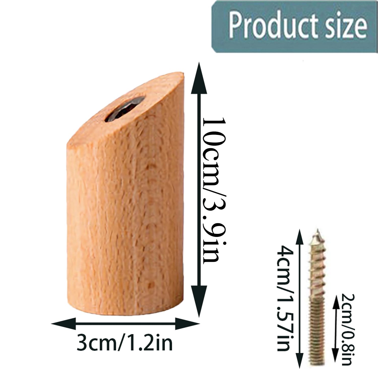 6 Pezzi Ganci Appendiabiti in Legno Naturale, Gancio Naturale Legno, Ganci Appendiabiti Legno, Faggio Naturale Appendiabiti per La Casa, Appendere, Vestiti Sciarpa, Cappello, Borsa（3 * 10cm）