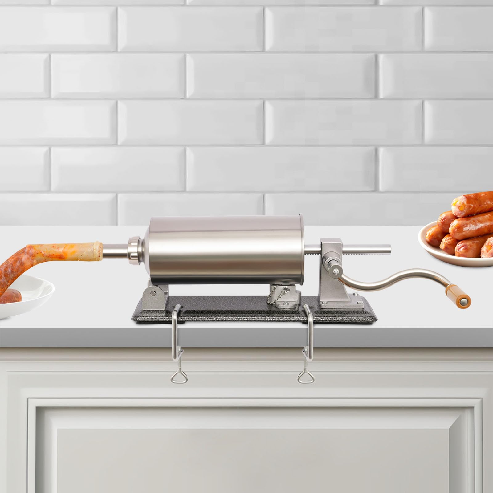 Machine à saucisses manuelle en acier inoxydable 4 l avec tubes de rechange