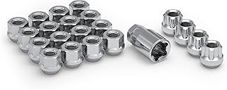 White Knight 791307-1SAM Chrome Lugnuts, M12x1.5 Lug Nuts, Open End Bulge Acorn 12x1.5 Lug Nuts Kit with Wheel Locks for Cars (Pack of 20)