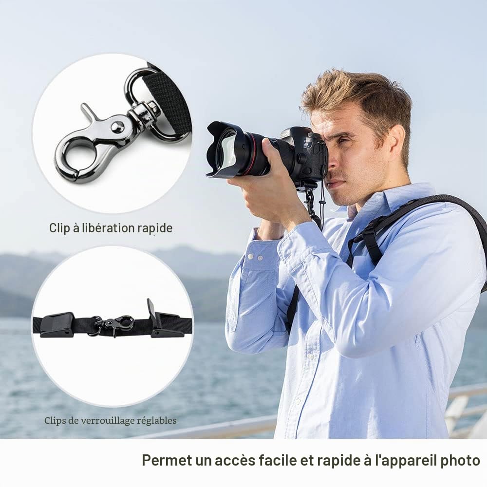 Sangle de cou réglable en néoprène pour appareil photo