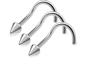 3Pcs Silver Spike Nose Stud