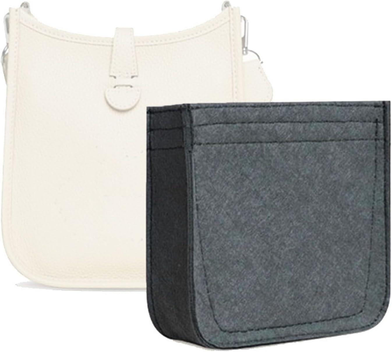 Lckaey Felt Organizer- for Evelyne 16 Bags Insert- Handbag insert Purse-1003Orange-S