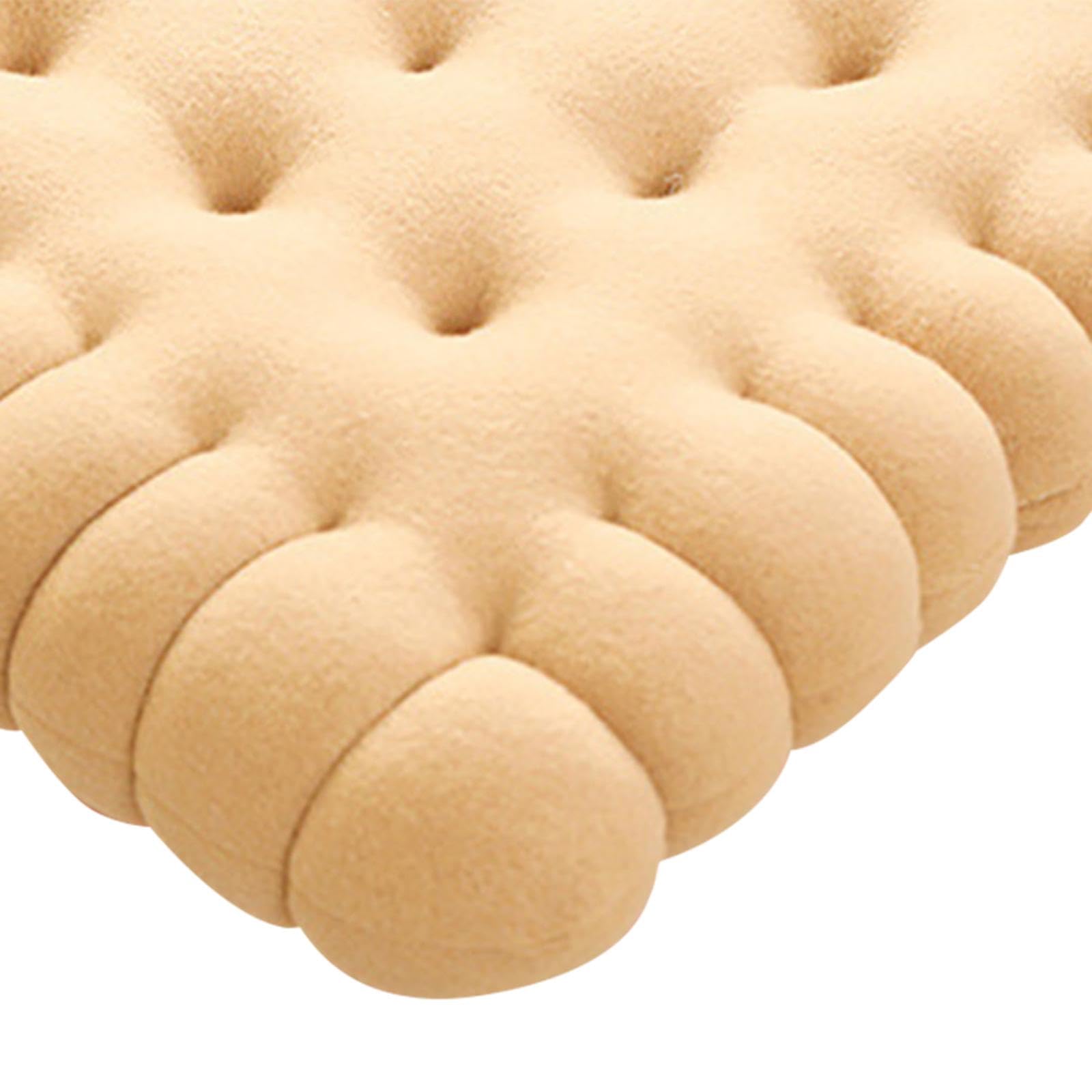 Fenteer Cuscino a Forma di Dolce Biscotto per Relax E Comfort, Beige, Piazza