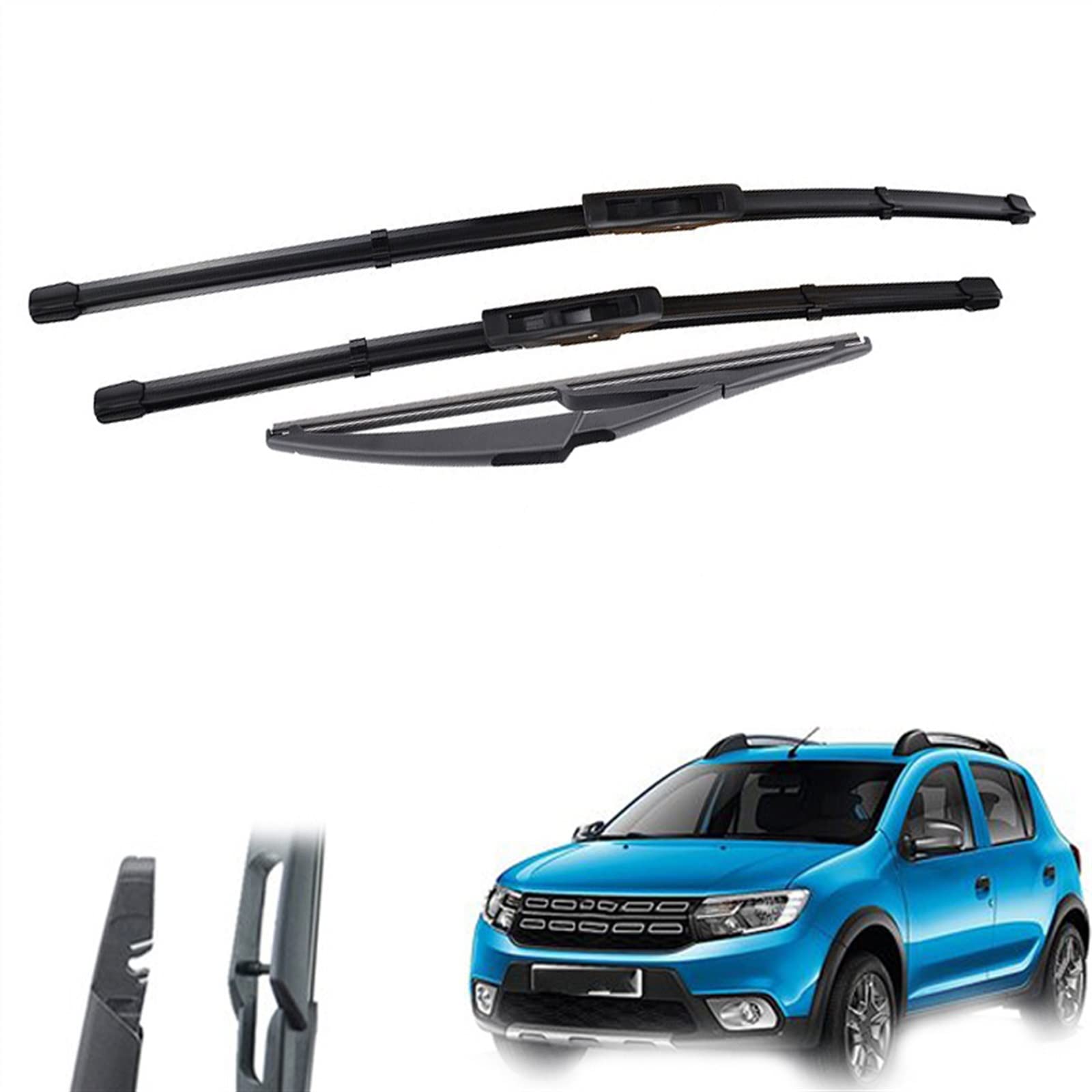 22 "19" 11 "Car Window Anteriore Posteriore Parabrezza Tergicristallo Spazzole Set Kit Per Dacia Per R&enault Per Sandero MK2 2015 2016 2017 2018 2019 Parabrezza