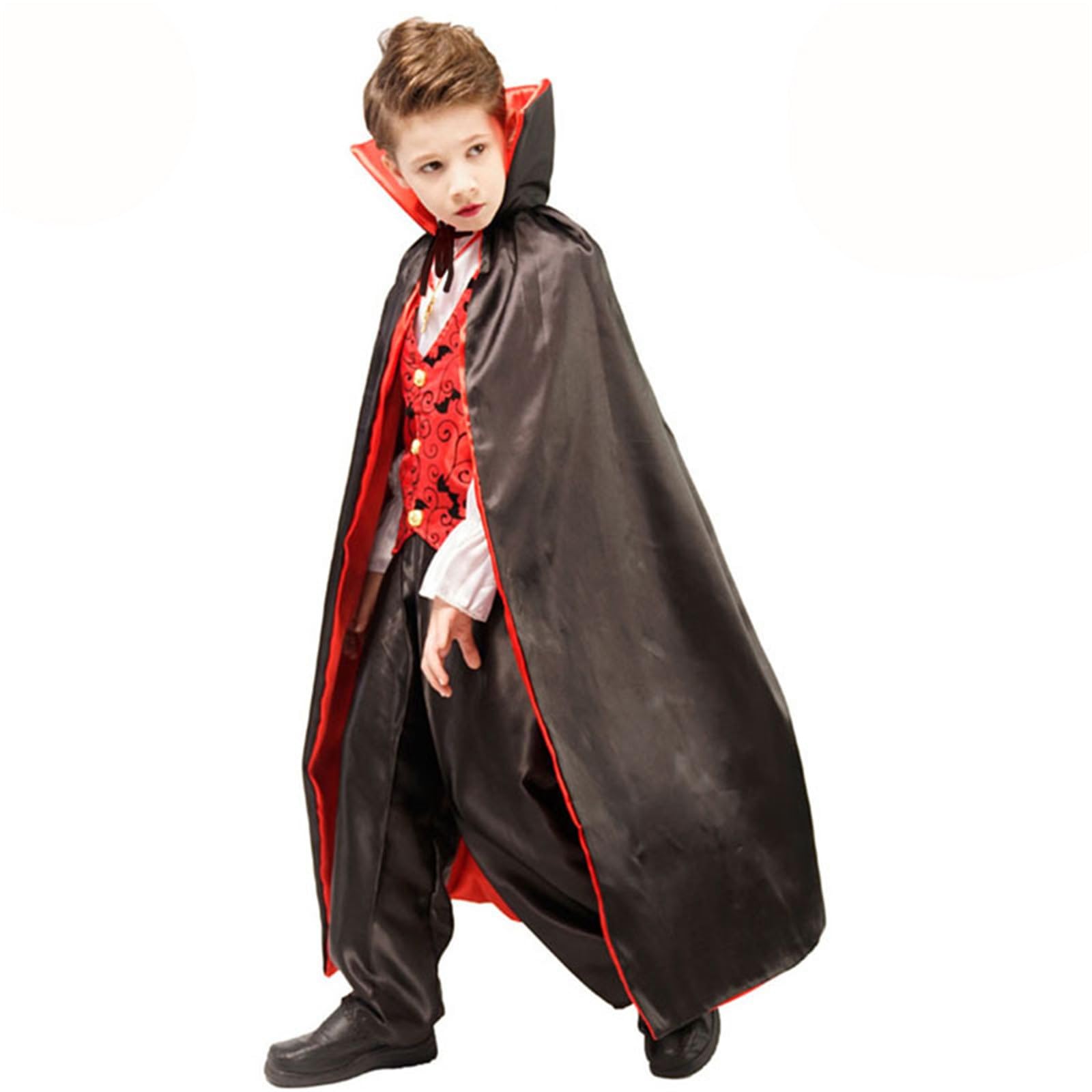 Costume da Vampiro per Bambini Reale per Ragazze Ragazzi Set Deluxe per Halloween Costume Regina Vittoriana Gotica Costumi da Vampiro Gotico Deluxe