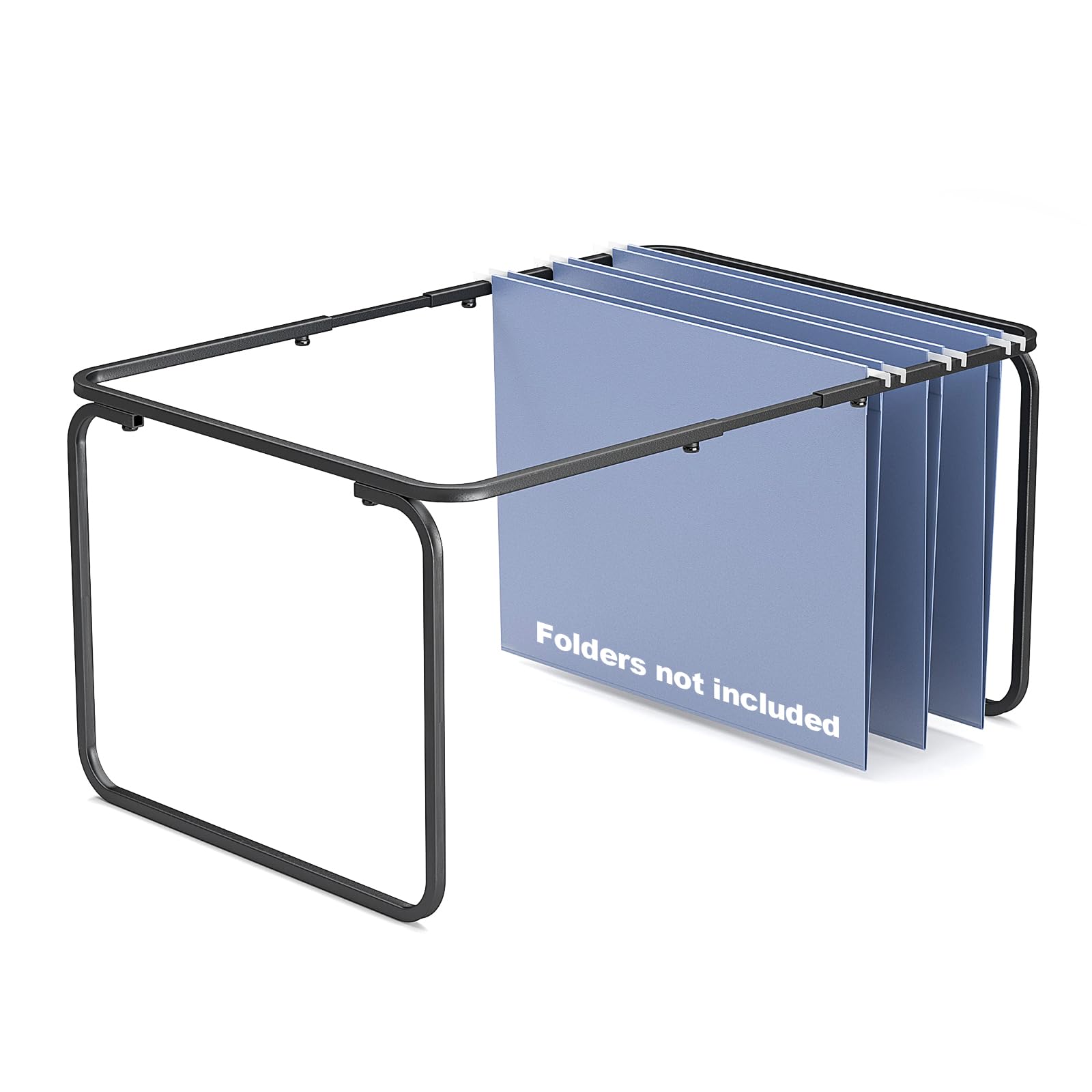Cadre de dossier suspendu, format légal/lettre, longueur réglable de 40,6 à 63,5 cm, 32 cm de large x 24 cm de haut, support de dossiers suspendus pour organiseur de bureau et rail en métal