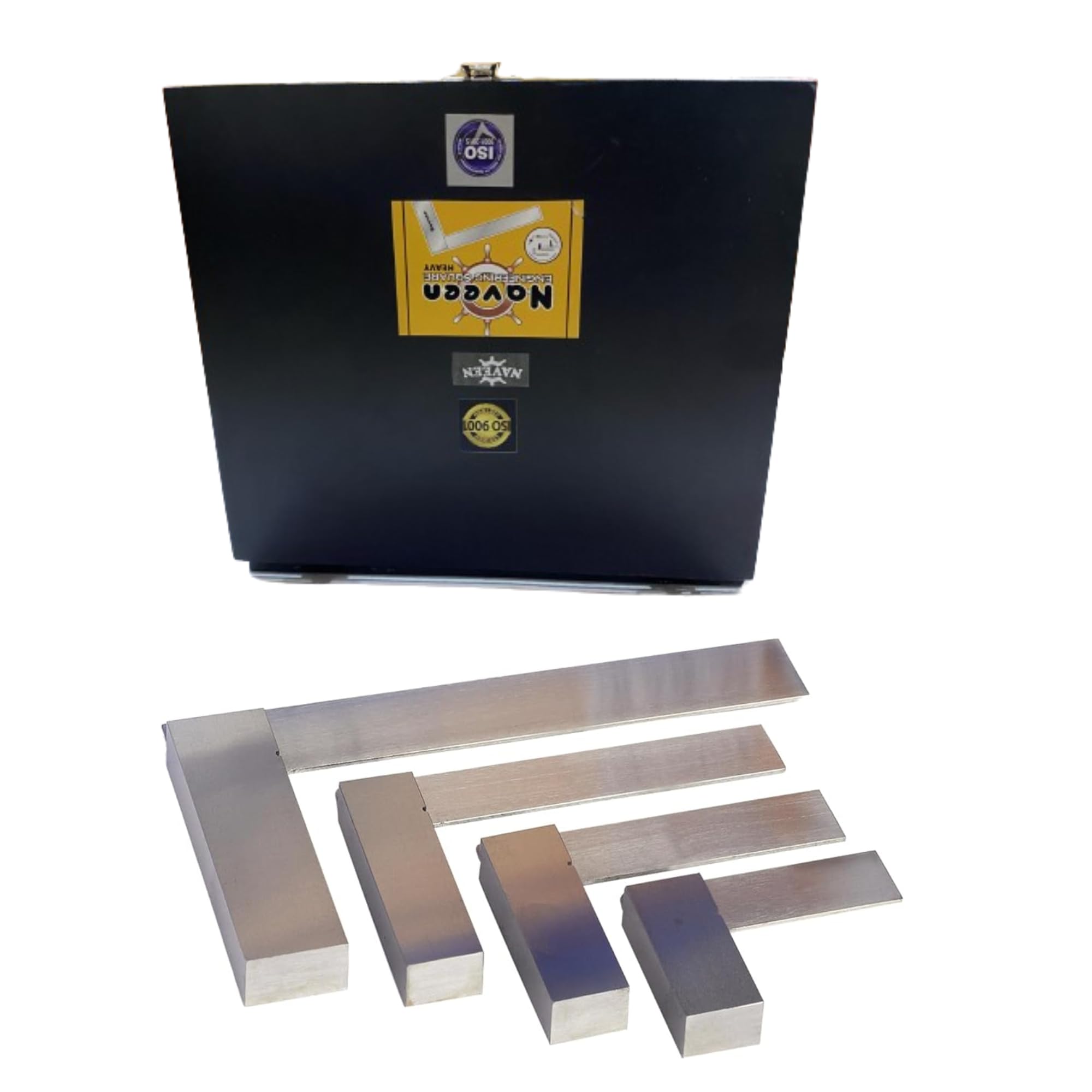 Naveen 4Pc Set of Precision Machinist Square Size Included 2" / 3" / 4" & 6" Squares/Engineering square Precision Grade accuracy per BS939 suitable for Carpenter and machinists (B0D2RFZV9B) Amazon Price History, Amazon Price Tracker