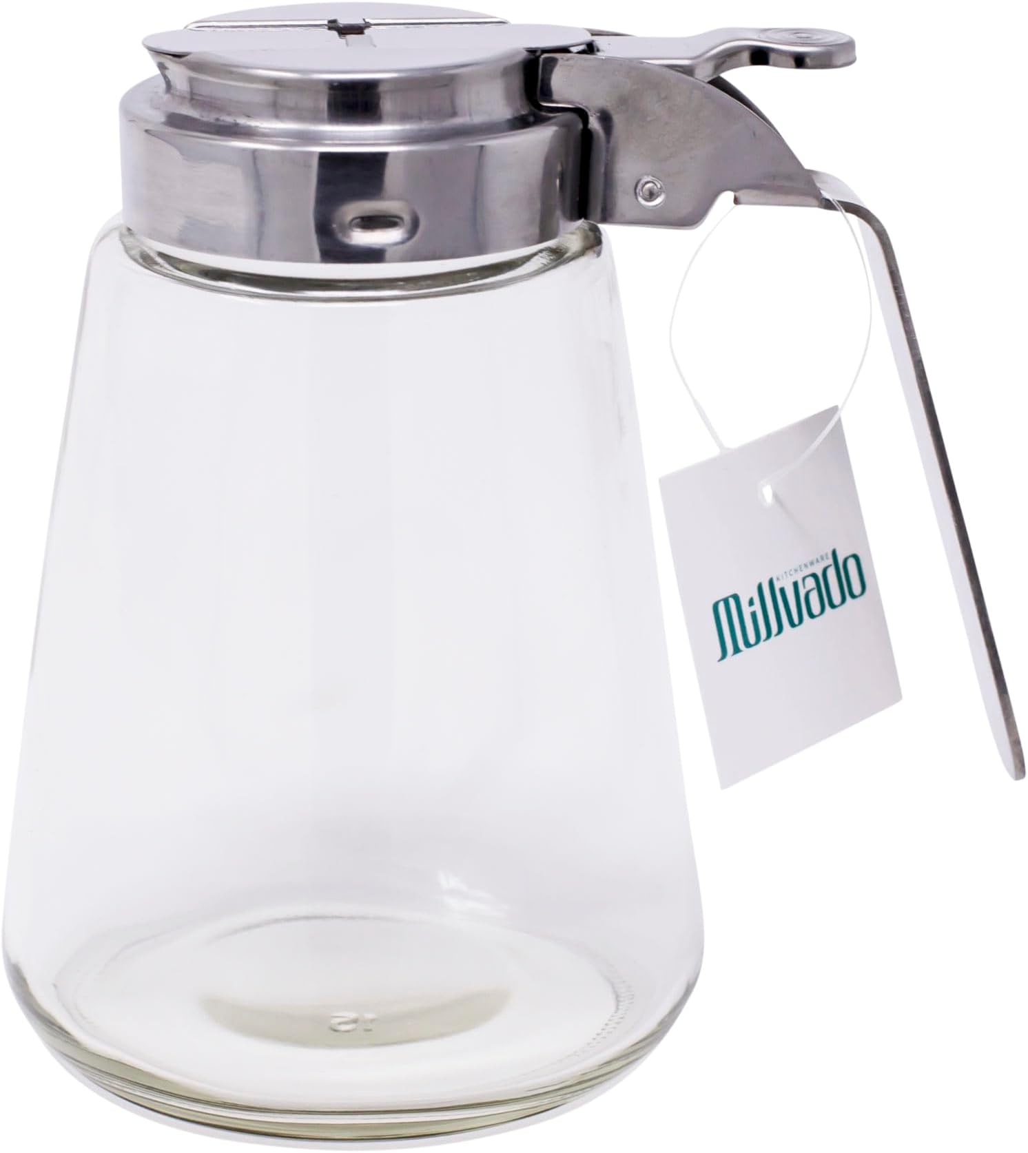 12 Ounce Glass Sugar Dispenser | Restaurant Style, Stainless Steel Lid, Perfect for Sugar, Dishwasher Safe