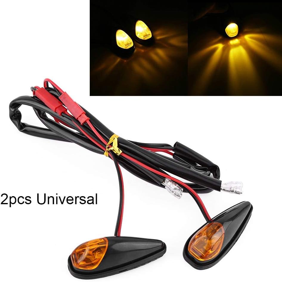 Keenso 12V Motorcycle Turn Signals,Universal Amber Motorbike Tail Light Assemblies for Motorcycle Scooter