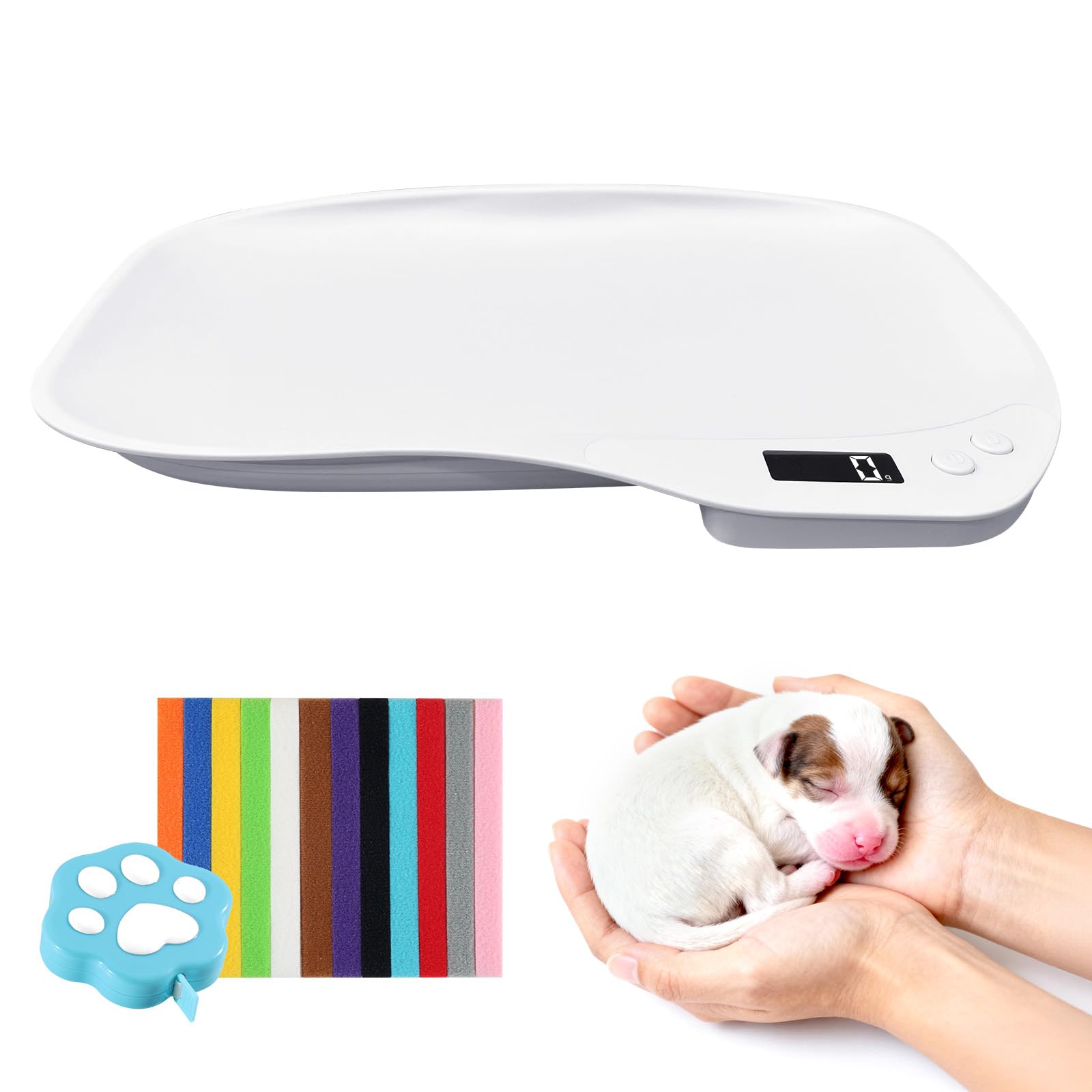 Bilancia Neonato Digitale, Bilancia per Cuccioli, Bilancia per Cani 15 Kg, Bilancia Digitale Lcd per Gatti, Quattro Modalità di Pesatura, Adatta per Piccoli Animali, Cucine E Alimenti (36 x 25,5 cm)