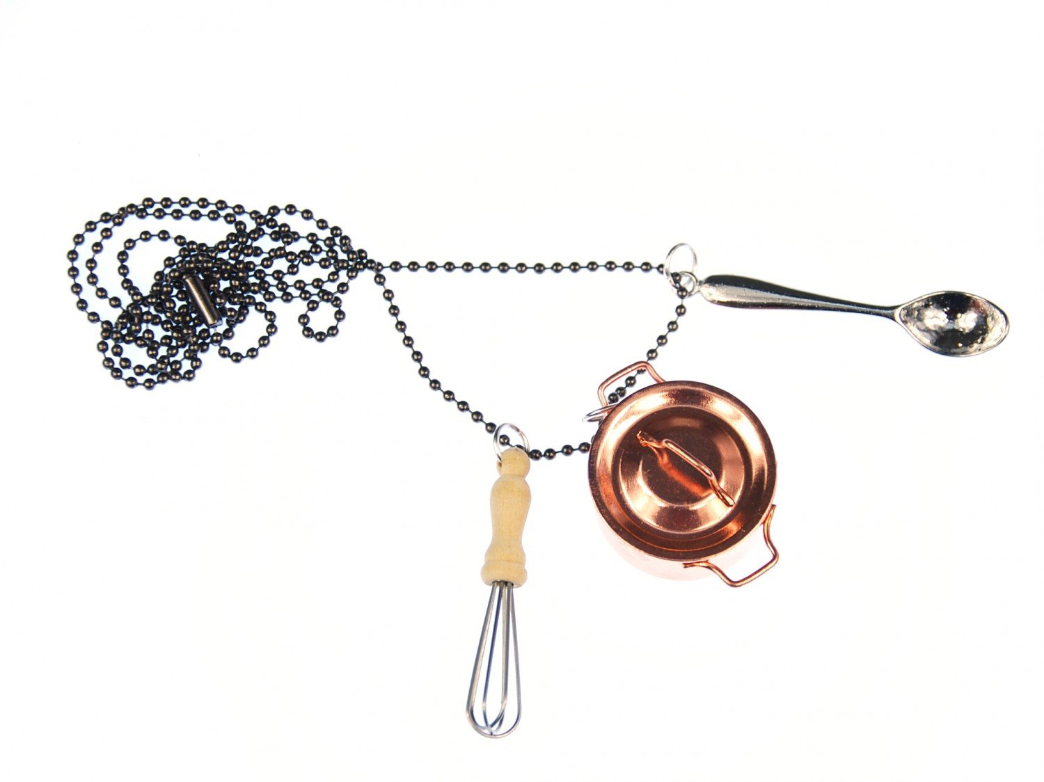 Miniblings Set of 3 Cook Necklace 80Cm Kitchen Whisk Pot Spoon