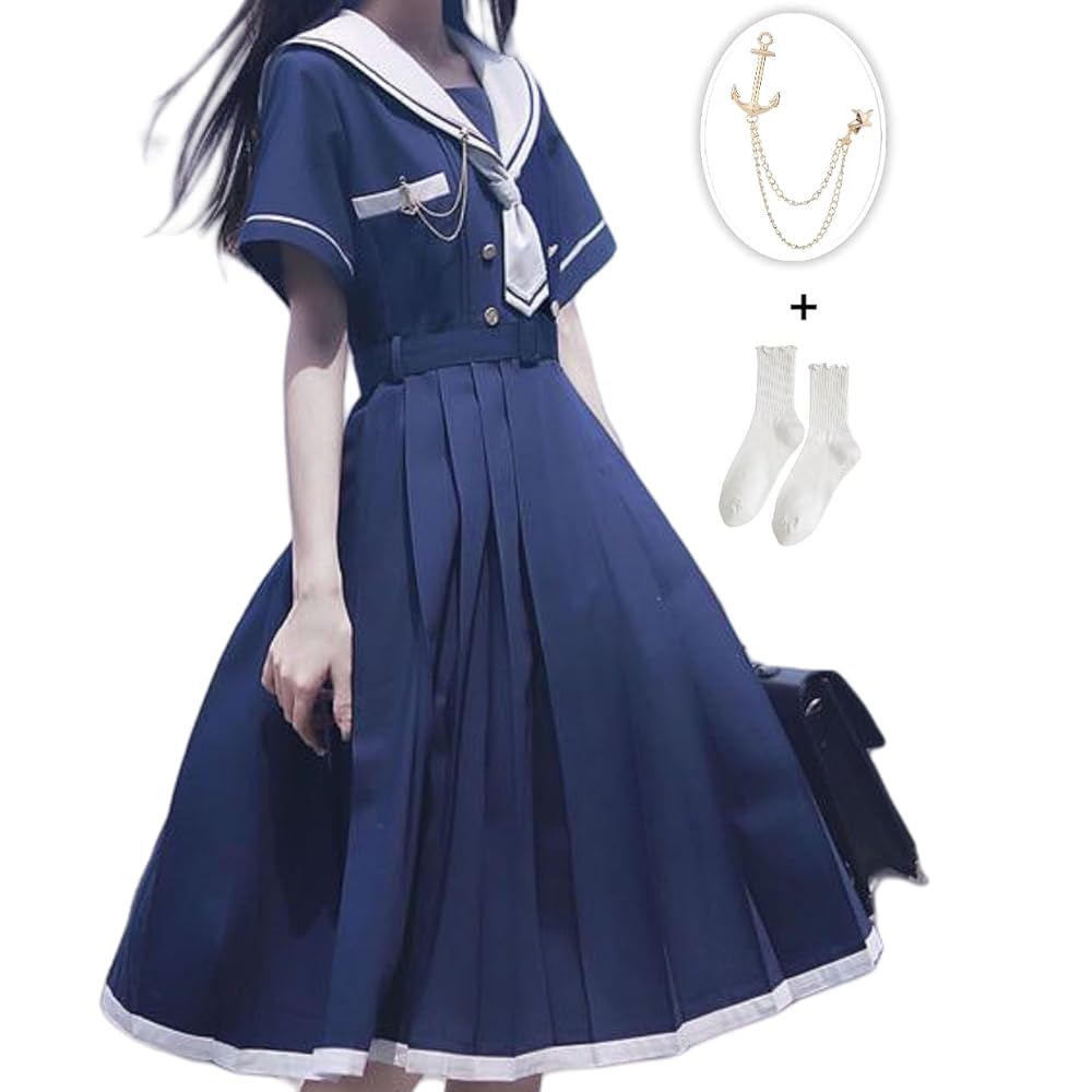 セーラー風ワンピース プリーツスカート コスプレ キャンギャル ハロウィン 金色 Amazon.co.jp: [Ligwon] セーラー服 短袖 女子高生 高校生 JK