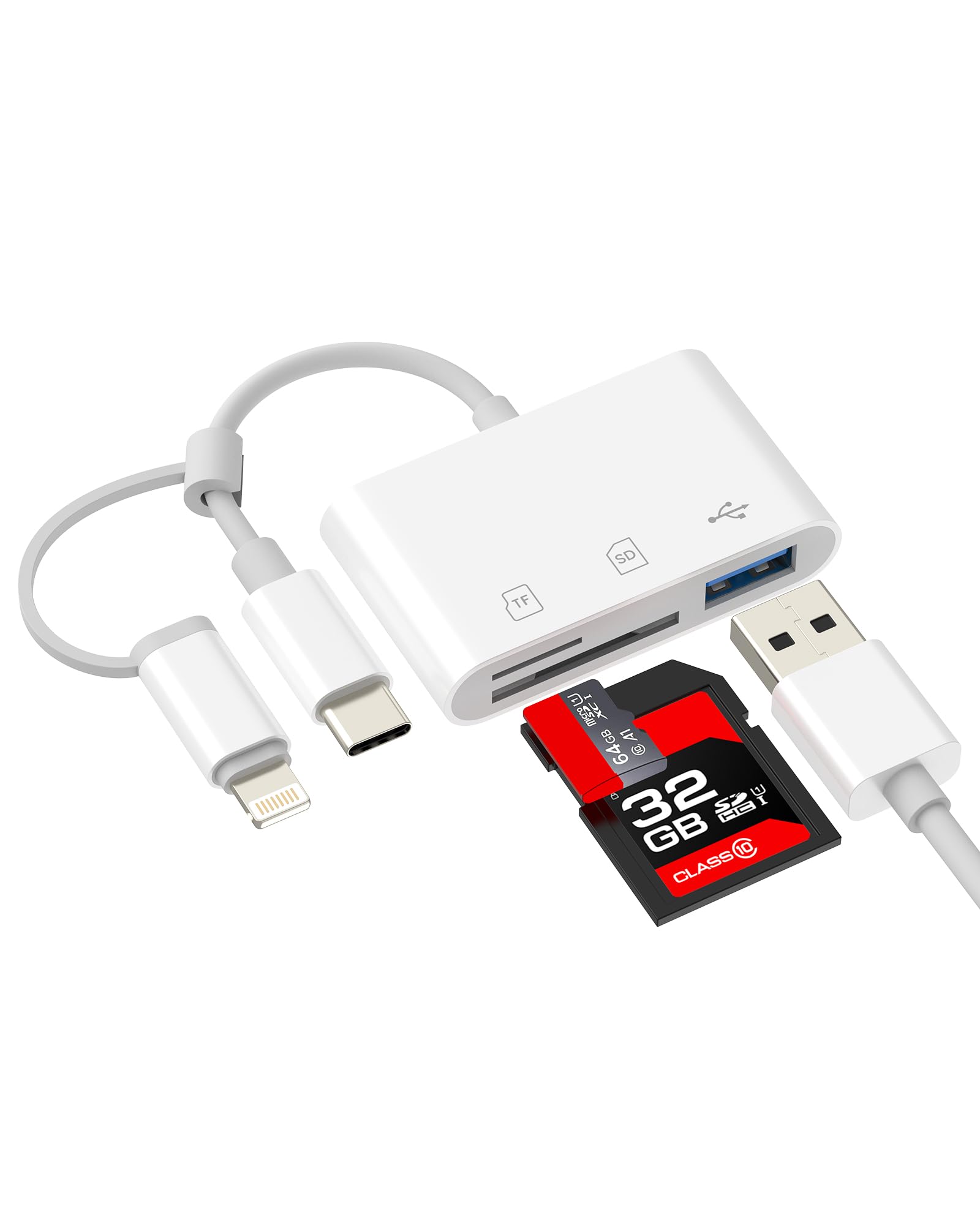 Lettore Di Schede USB-C 3 In 1 – SD, Micro SD E USB 3.0, Velocità 60MB/s, Compatibile Con IPhone 17, Galaxy S25, IPad Pro E MacBook