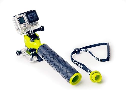 Miniatura 2 de Agarre de cámara flotante resistente en verde salvavidas (alta visibilidad) – compatible con GoPro Hero12 (viene con montaje GoPro 360)